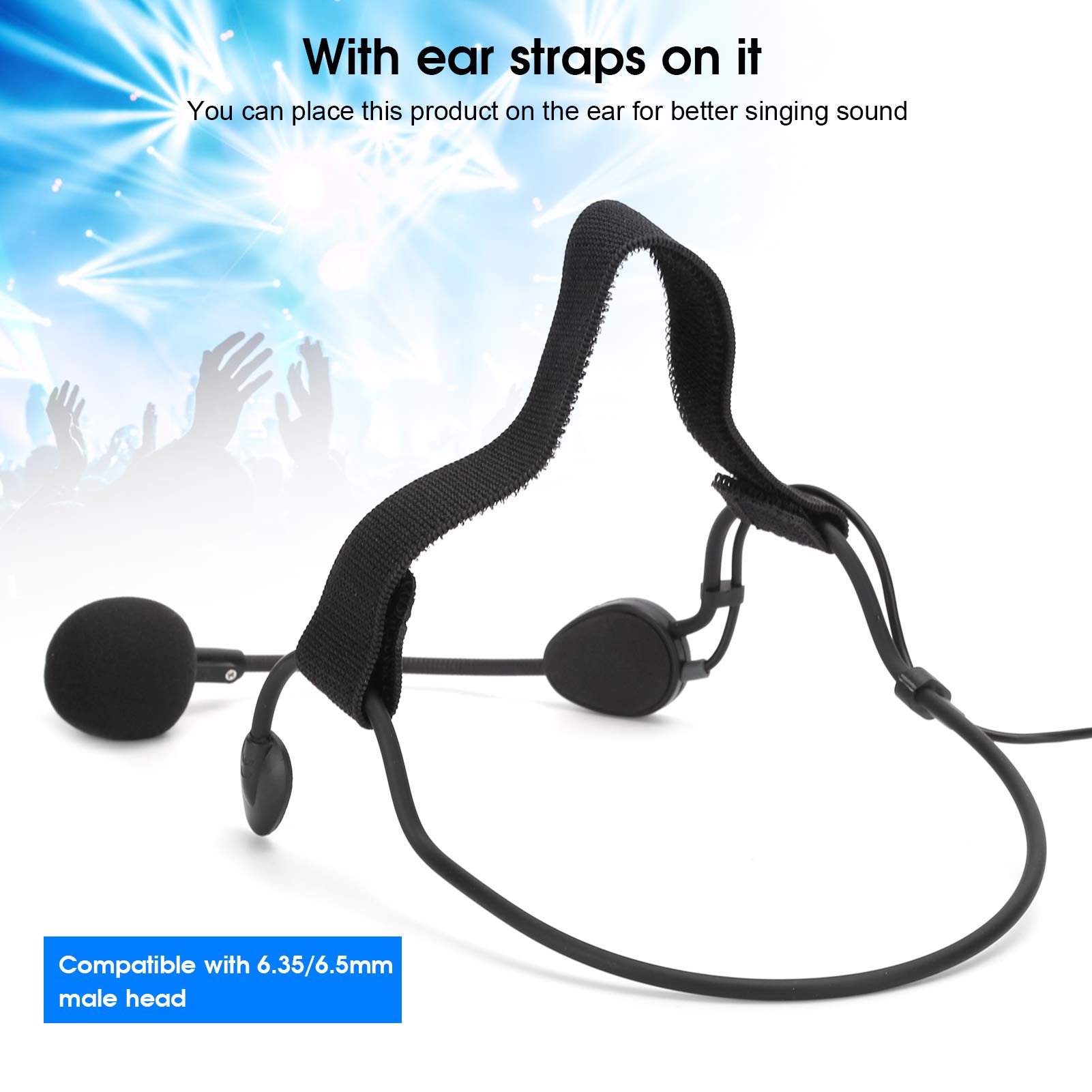 6.35mm Earhook Microphone with Noise Cancellation - Professional Dynamic Headset Mic for Guitar, DJ Mixer, Karaoke & PC Recording - Perfect for Live Performances, Studio Sessions & Online Streaming
