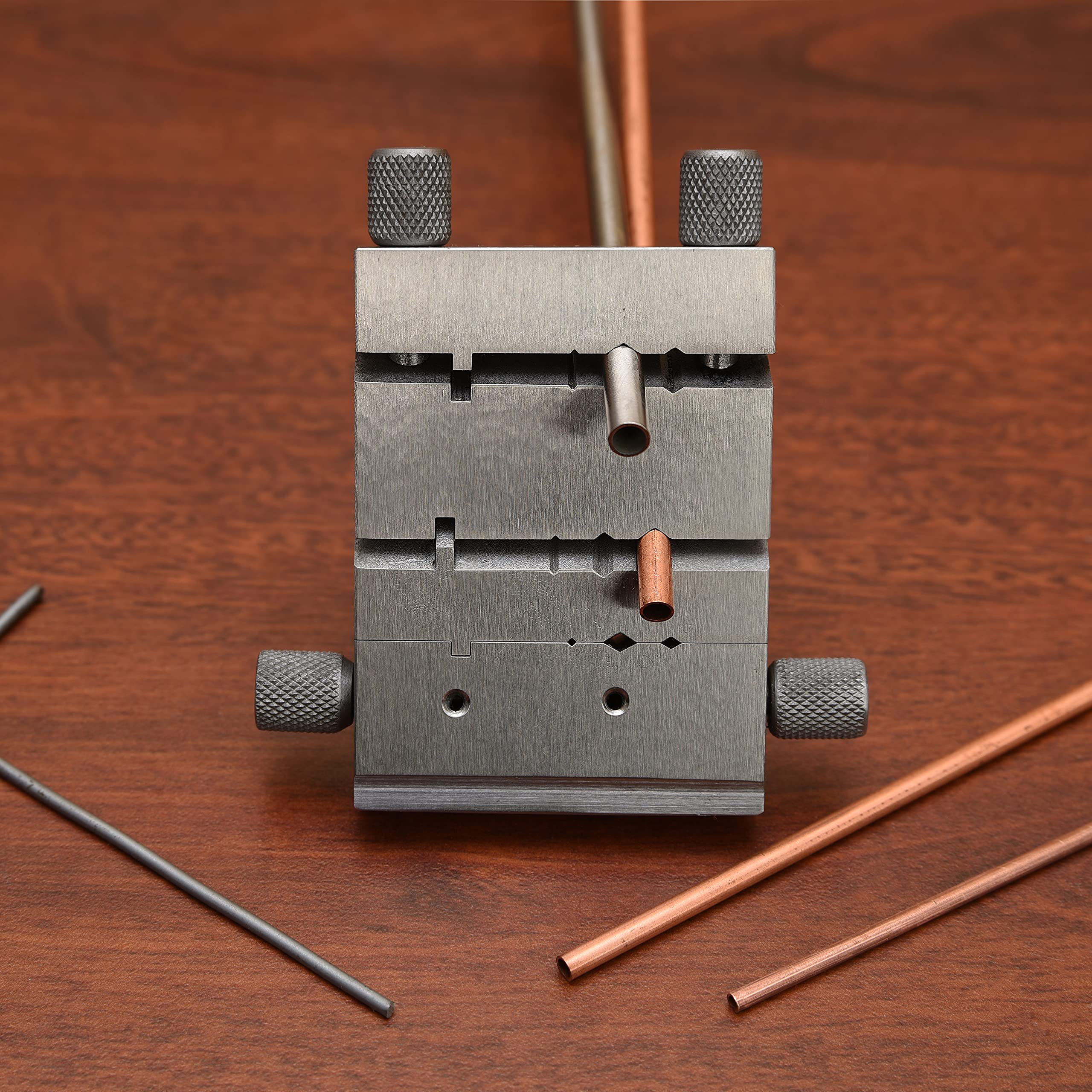 The Beadsmith Miter Cutting Vise Jig – Swiss Style Steel Tool (3” x 2.75”) for Jewelry Making, Metalworking – Perfect for Filing Small Metal, Creating Flat Ends on Wire & Tubing – Forms 40, 60 & 90-Degree Angles – Ideal for DIY Crafts, Jewelry Design, and Metal Fabrication Projects