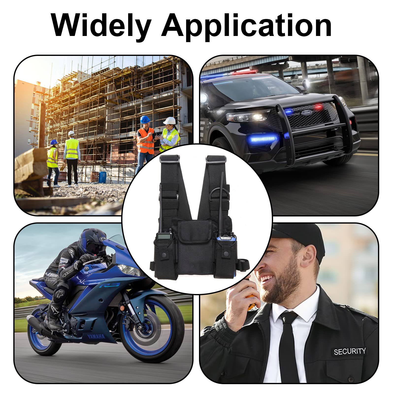 Adjustable Nylon Chest Pack Walkie Talkie Harness - Two-Way Radio Shoulder Bag for Outdoor Adventures, Hip Hop Streetwear & Men's Backpack Holster (Perfect for Hiking, Concerts & Security Work)