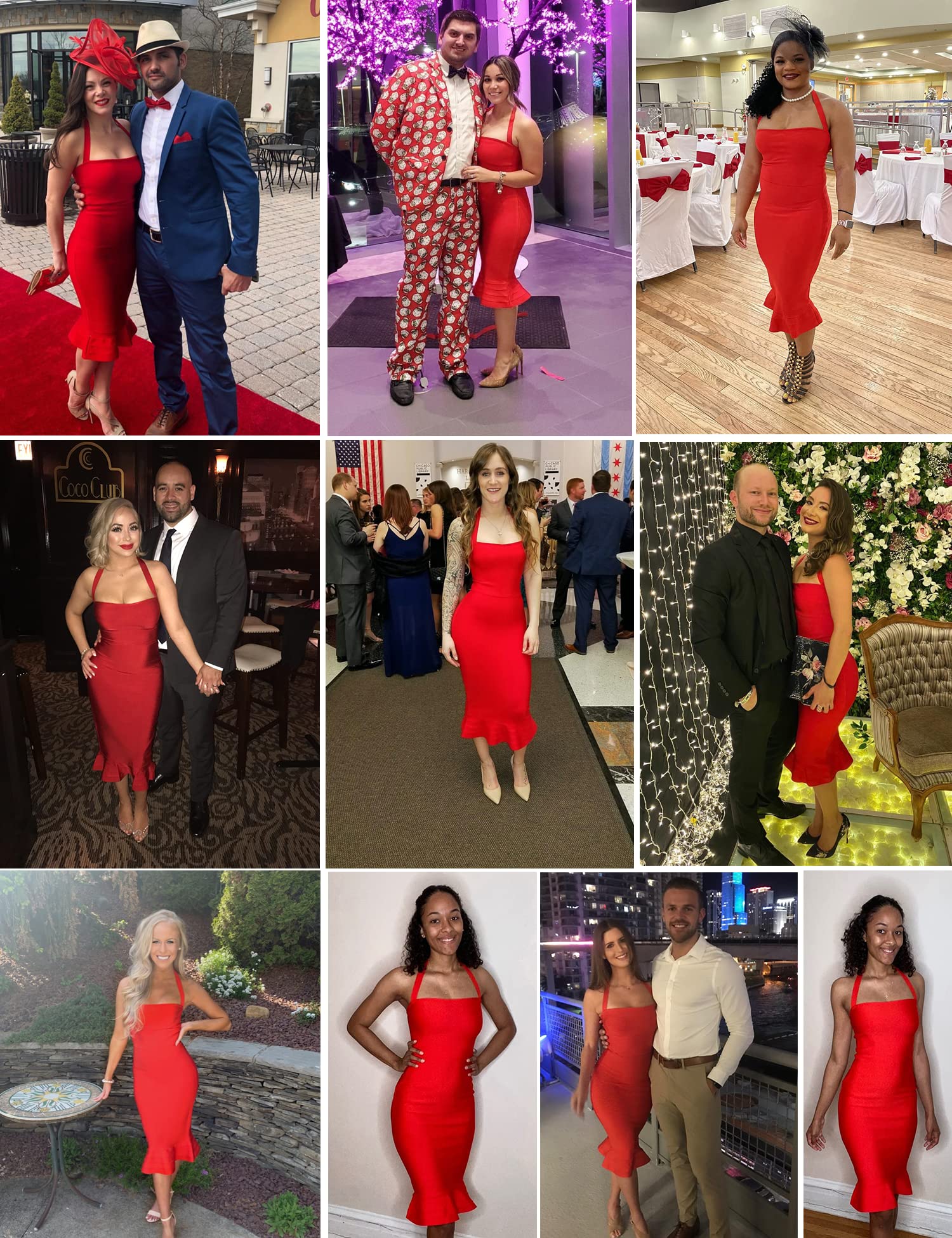 Elegant Women's Halter Fishtail Bandage Party Dress - Perfect for Weddings, Cocktail Parties & Evening Events