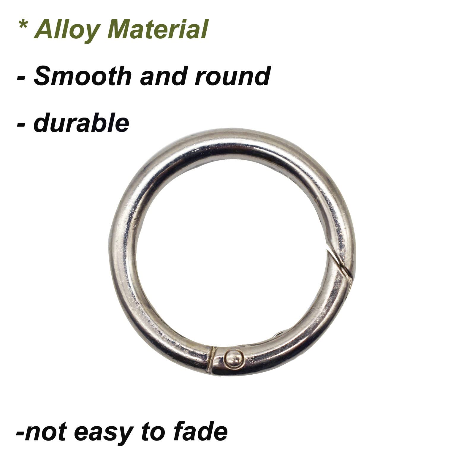 40 Pcs Zinc Alloy Spring O Rings - 4 Sizes (0.8, 0.98, 1.1, 1.3 Inch) Silver Carabiner Snap Hooks for Keychains, Handbags, Dog Leashes & DIY Crafts - Durable Multi-Purpose Trigger Rings for Outdoor Gear & Home Organization