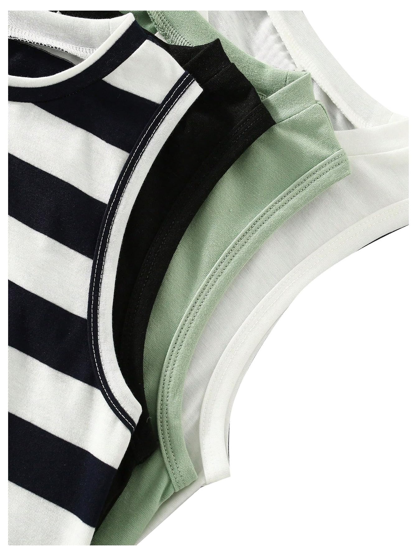 Floerns Toddler Boys 4-Piece Crewneck Letter Patched Sleeveless Tank Top Set - Soft Cotton Casual Summer Outfits for Playdates & Outdoor Activities