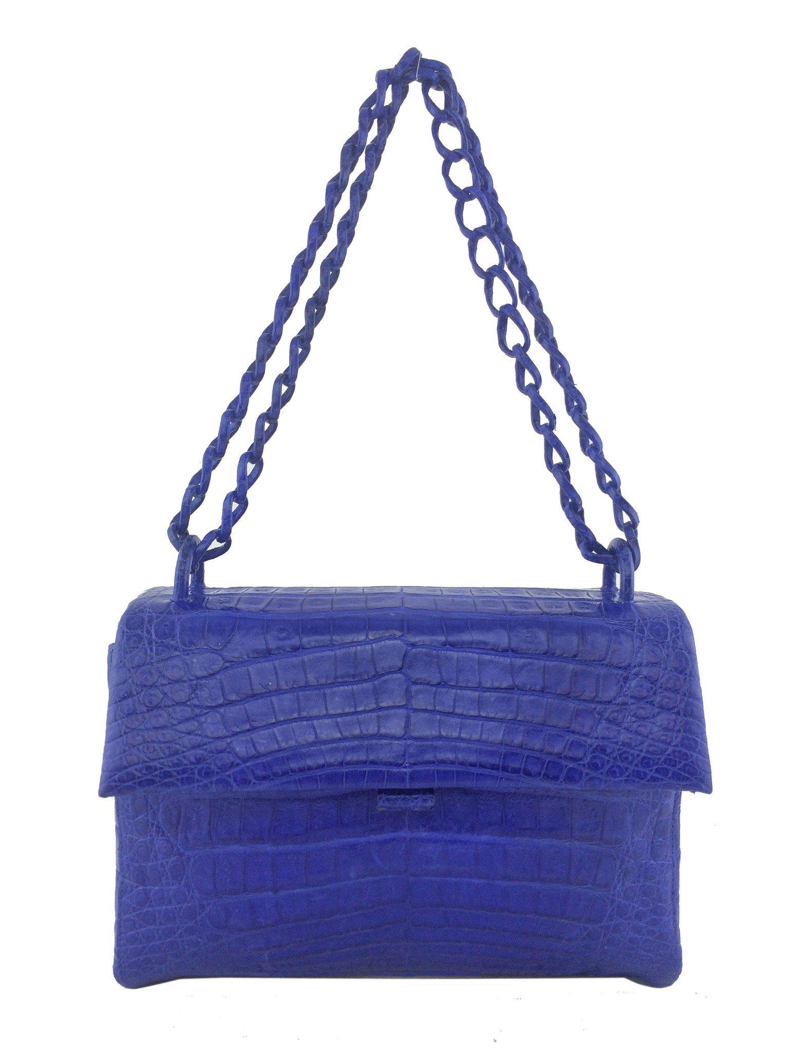 Nancy Gonzalez Genuine Crocodile Small Flap Shoulder Bag - Luxury Designer Handbag for Women, Perfect for Evening Parties & Special Occasions