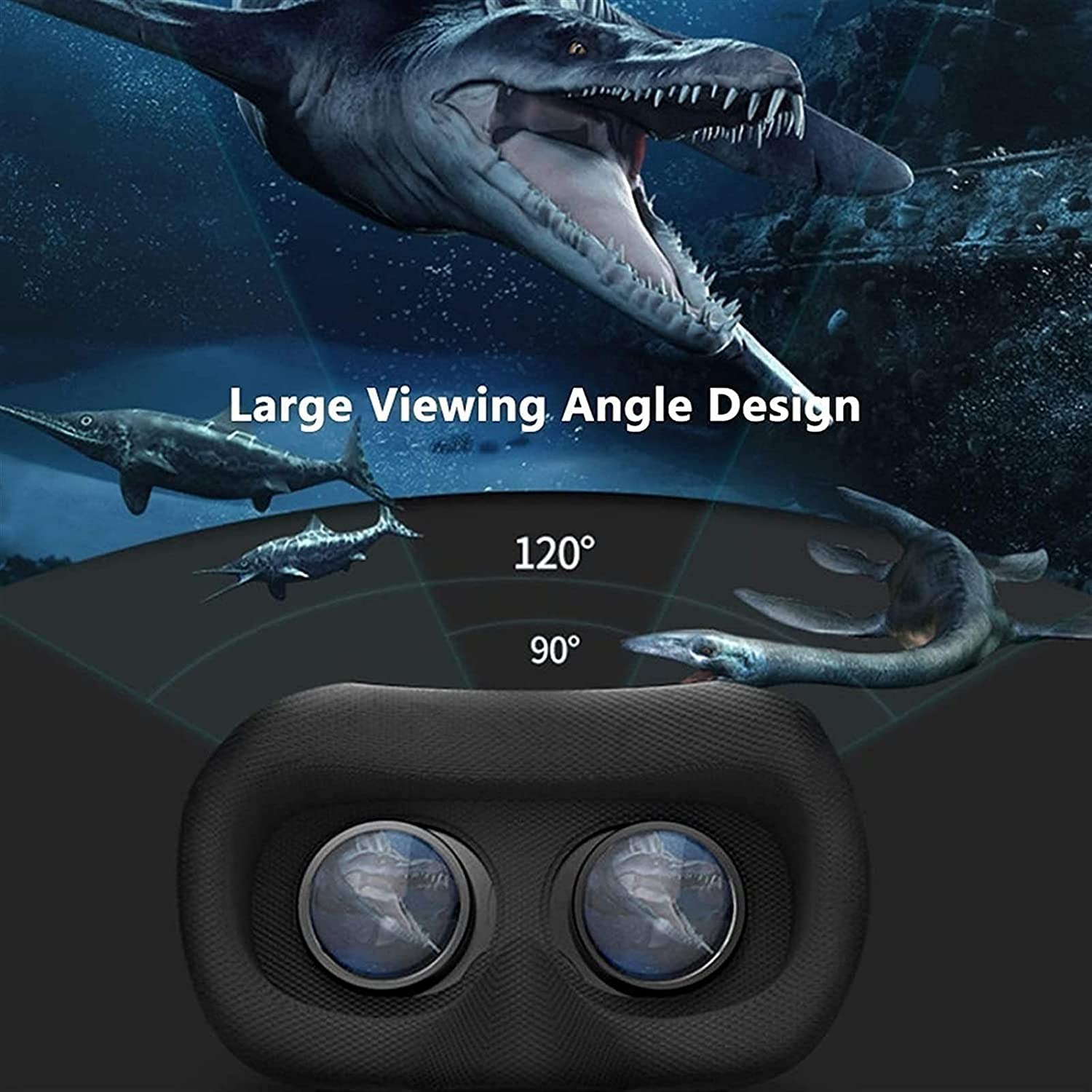 Best VR Headset for iPhone & Android - 3D Virtual Reality Glasses for Movies & Gaming | Comfortable Wear, Adjustable Fit for 4.5-6