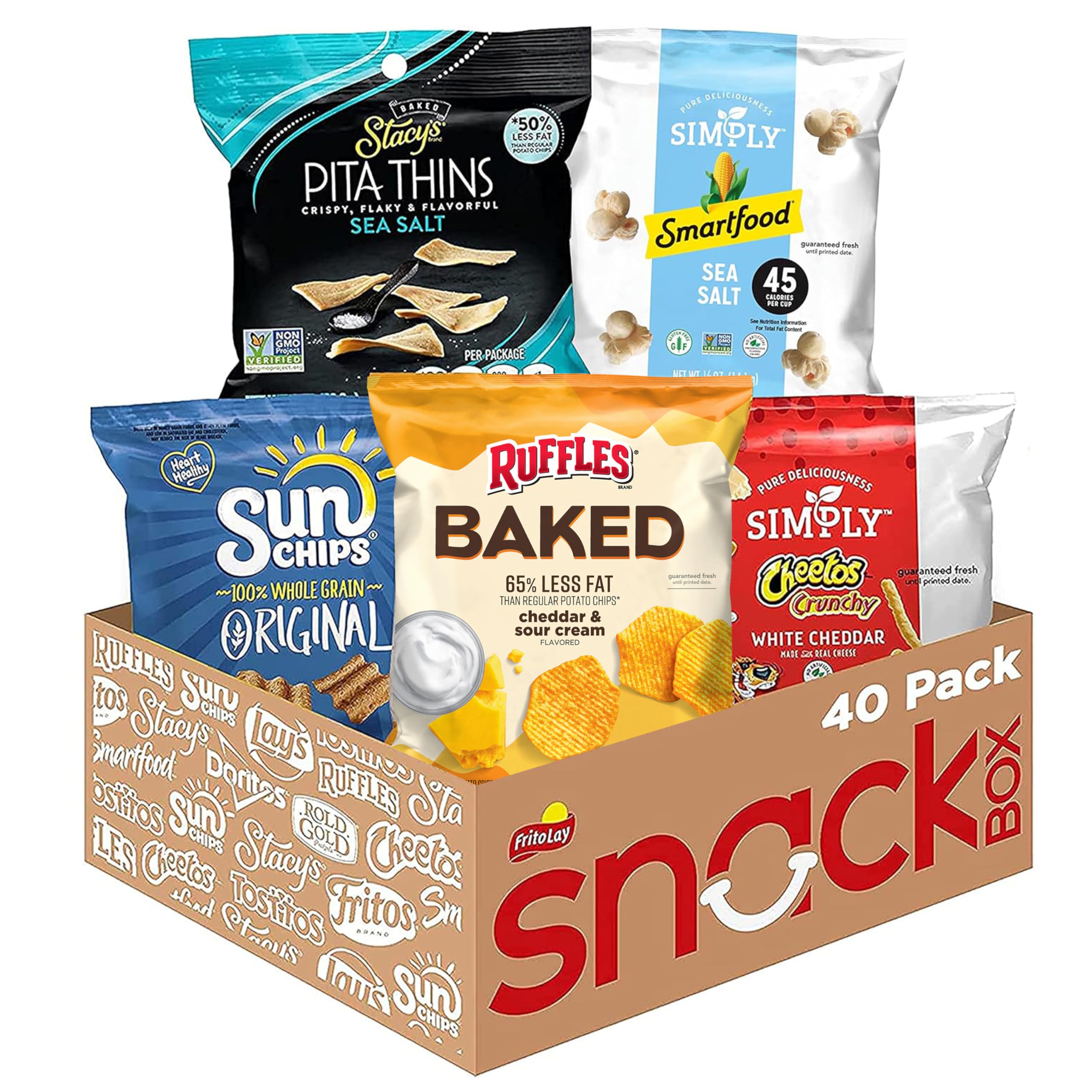 Frito Lay Ultimate Smart Care Package 2.0 - 40 Count Variety Pack of Assorted Snacks for Office, School, Parties & Gifts | Chips, Cookies & More