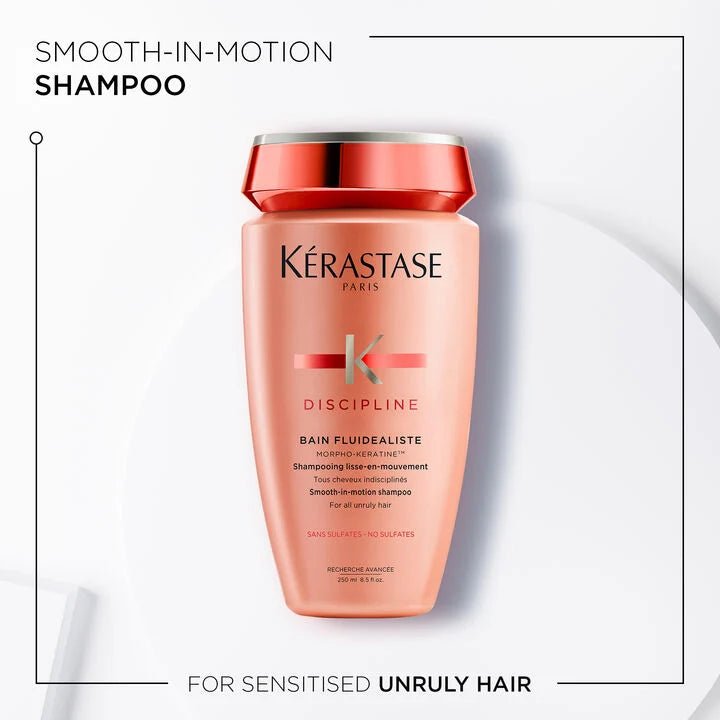 Kerastase Discipline Smoothing Shampoo for Frizzy Hair - Anti-Frizz & Hydrating Hair Care for Smooth, Shiny Locks - Perfect for Dry, Damaged & Unmanageable Hair at Home or Salon