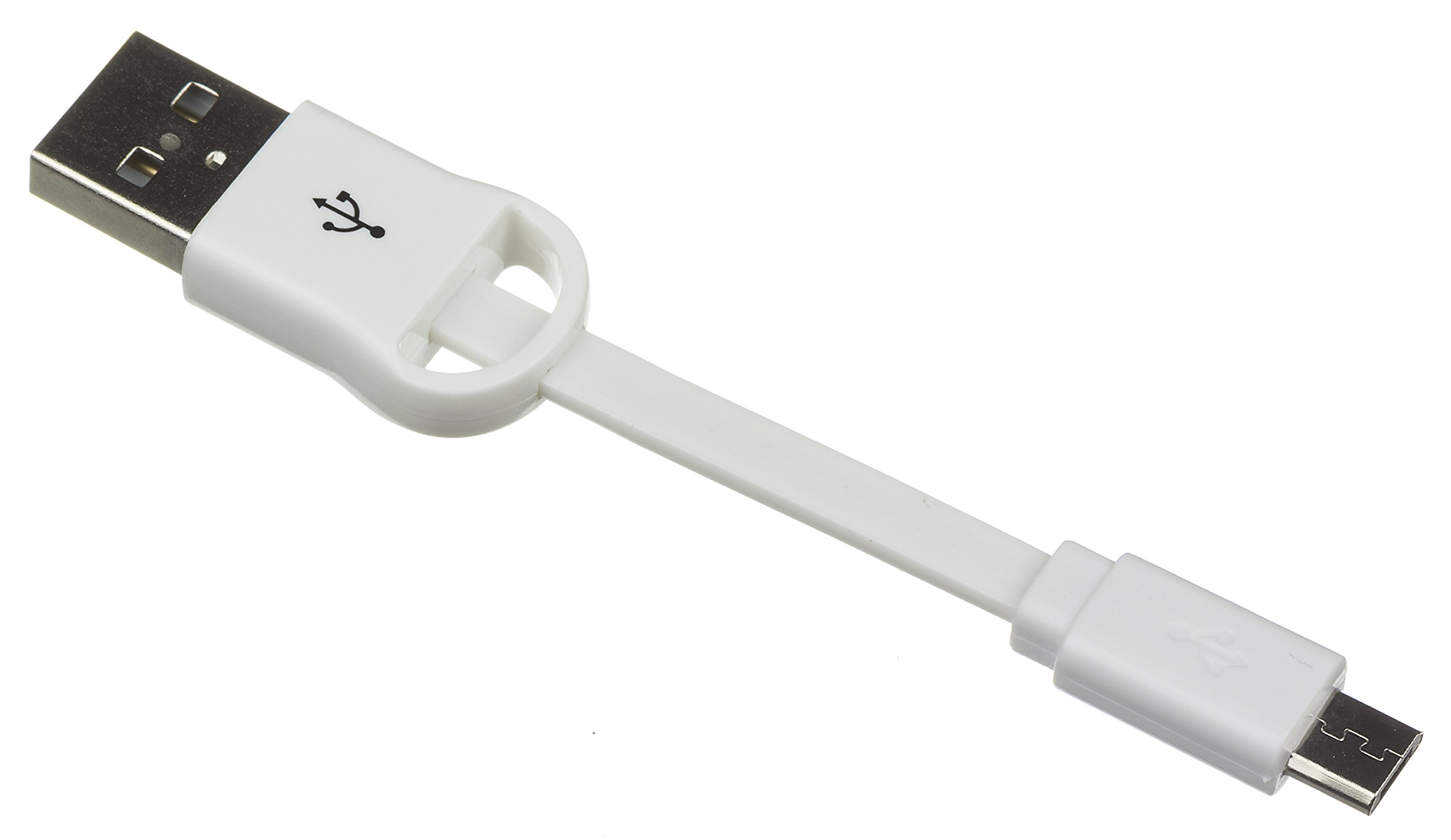 Micro USB Keyring Charging Cable - 3ft Portable Data & Power Cord for Android Phones, Tablets, GPS - Compatible with Wall & Car Chargers (White) - Perfect for Travel, Office & On-the-Go Charging