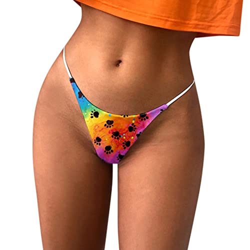 Sexy Low Rise T-Back G-String Panties for Women - Soft & Comfortable Underwear with Print Design - Matching Couples Underwear Set (Blue, Size L) - Perfect for Date Nights & Lingerie Gifts