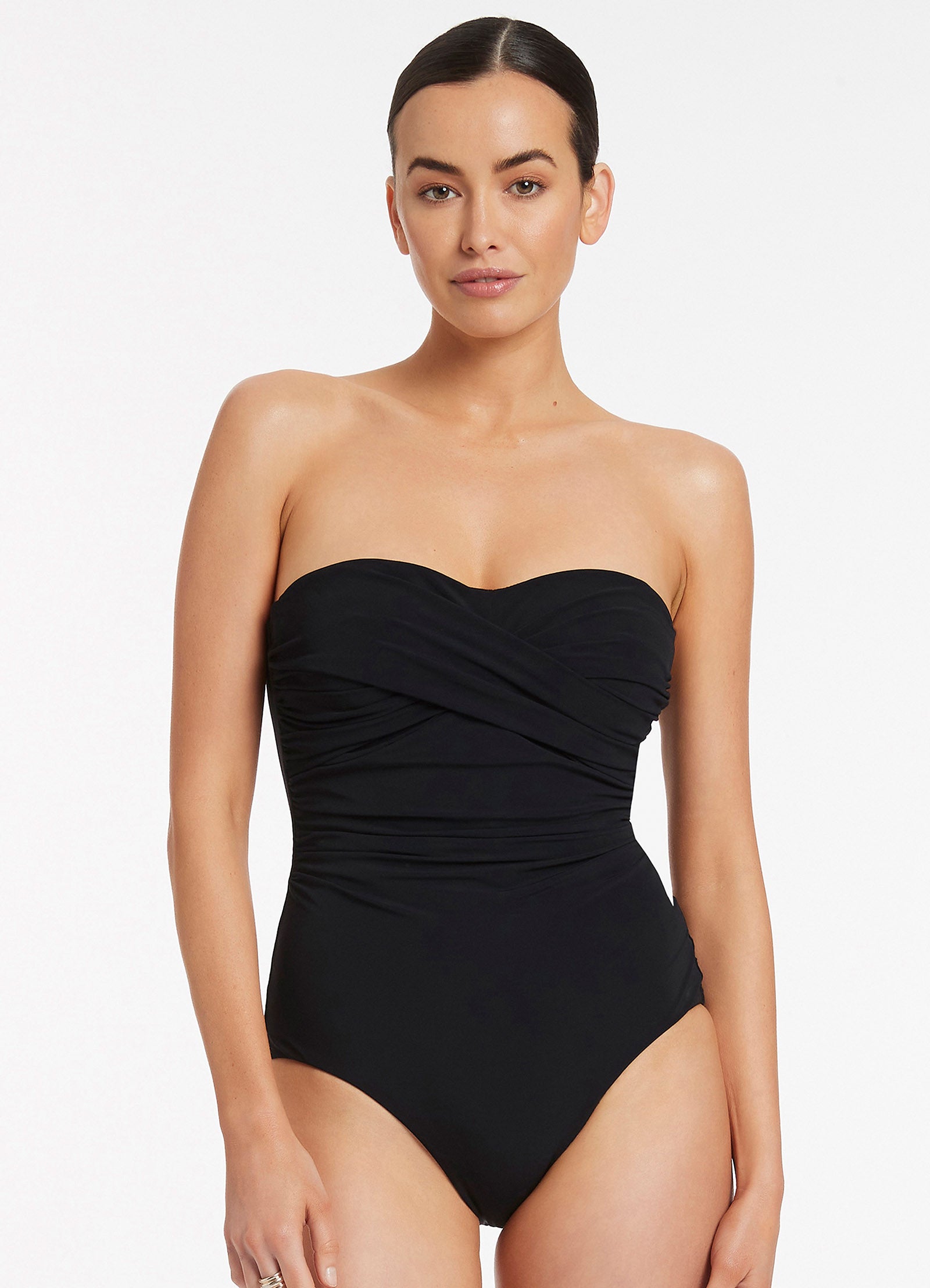 Jetset DD Twist Front One Piece Swimsuit - Black | Sexy High Cut Bathing Suit for Women | Perfect for Beach, Pool & Vacation