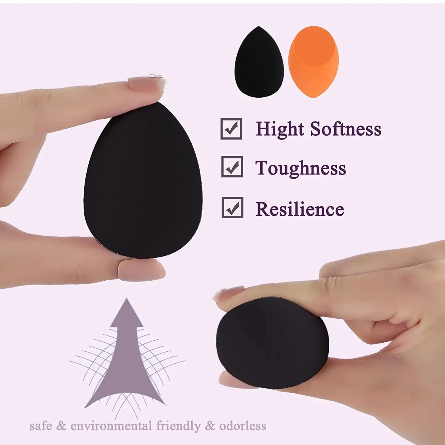 7-in-1 Elastic Soft Makeup Sponge - Beauty Blender with Plastic Jar for Flawless Foundation & Concealer Application | Perfect for Professional Makeup & Everyday Use