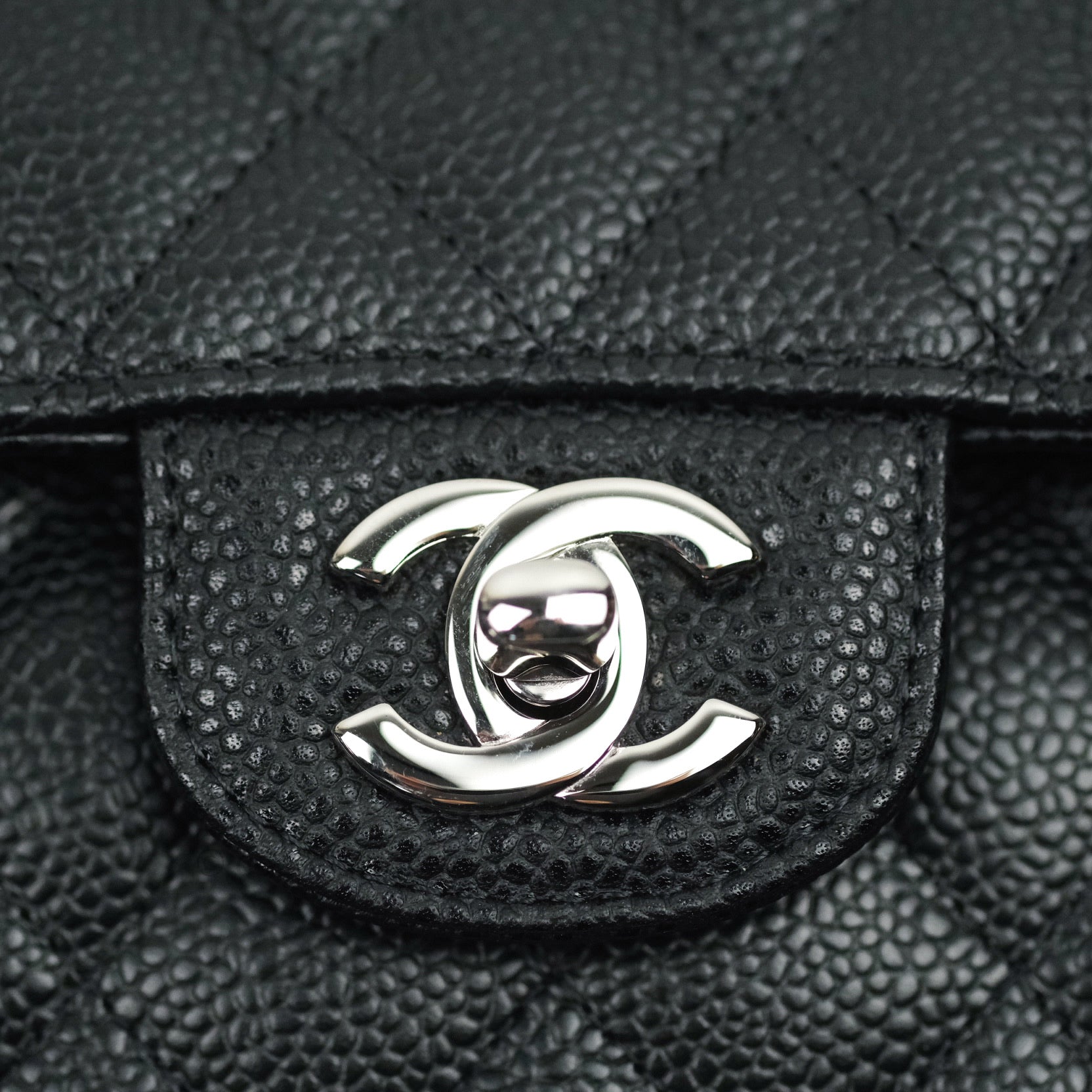 Chanel Classic M/L Medium Double Flap Bag Black Caviar Leather with Silver Hardware - Luxury Designer Handbag for Women, Perfect for Work, Evening Events & Special Occasions