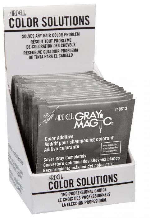 Ardell Color Solutions Gray Magic Hair Color (Single Pack, 0.125 oz) - Covers Gray Hair Naturally for Men & Women at Home