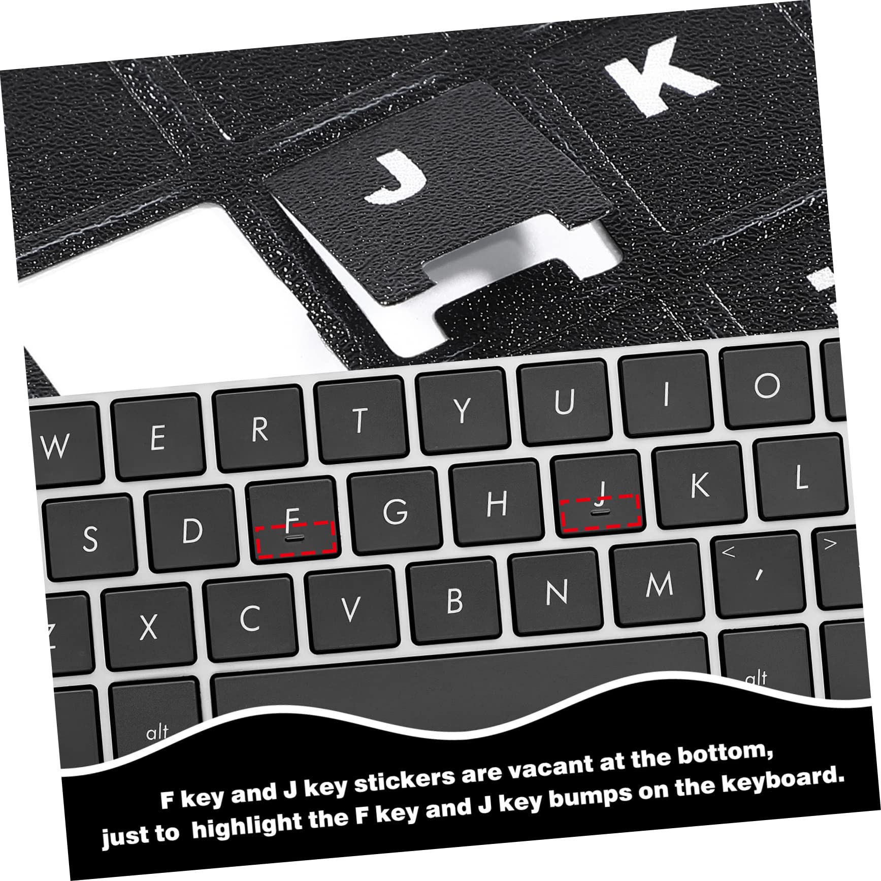 Lurrose 10-PC Keyboard Stickers - English Alphabet Labels for Laptop & PC - Easy Typing & Learning