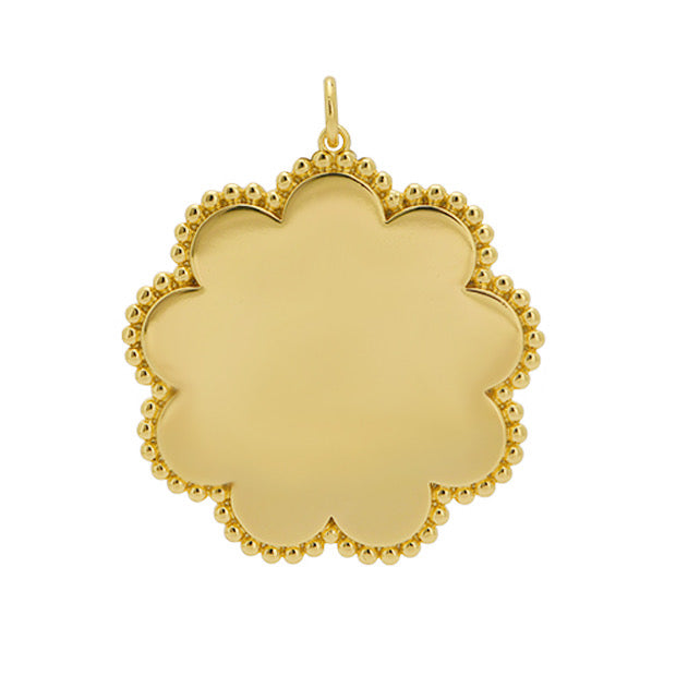 Goldbug Collection Large Scalloped Pendant Necklace - Elegant Gold-Plated Statement Jewelry for Women | Perfect for Parties, Weddings & Special Occasions