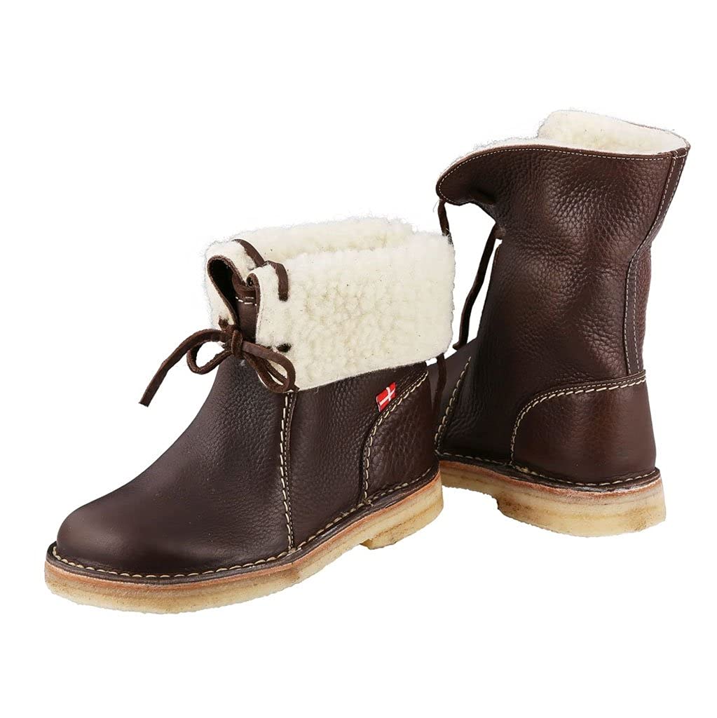Duckfeet Arhus Unisex Winter Boots - Wool-Lined Pebbled Leather Boots for Men & Women in Chocolate Brown | Waterproof & Comfortable for Outdoor, Hiking & Casual Wear