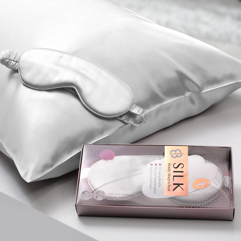 22 Momme Mulberry Silk Sleep Eye Mask - Modern Gray | Soft & Breathable for Better Sleep | Perfect for Travel, Naps & Nighttime Use