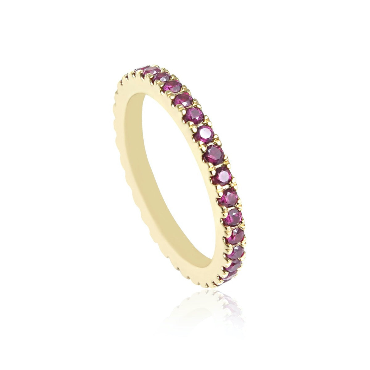 Ruby Eternity Ring - 14K Gold Women's Wedding Band with Genuine Gemstones | Perfect for Anniversaries, Engagements & Romantic Gifts