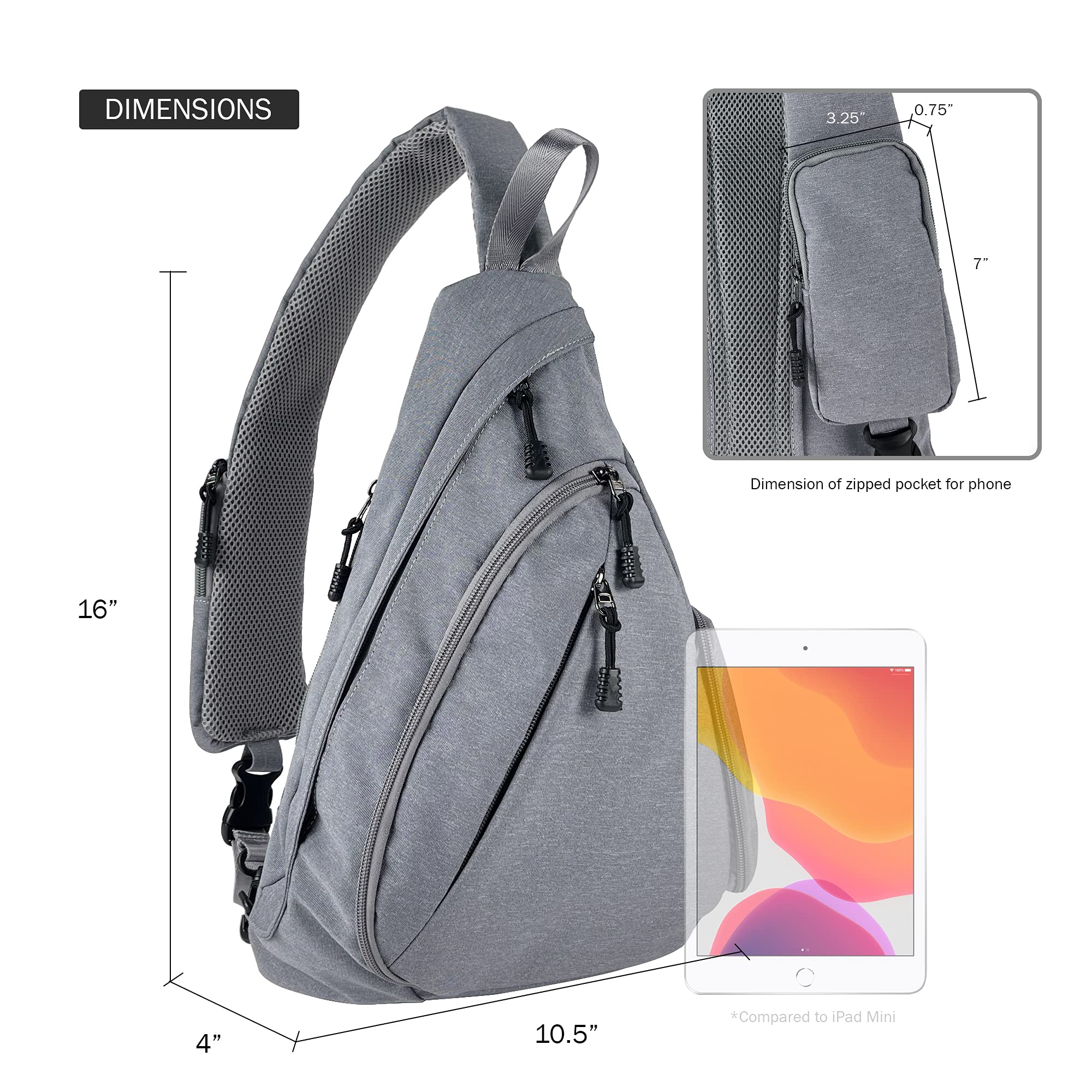 JESSIE & JAMES Peyton Crossbody Sling Backpack - Concealed Carry Purse for Women & Men - Waterproof Chest Shoulder Bag for Hiking, Travel & Everyday Use