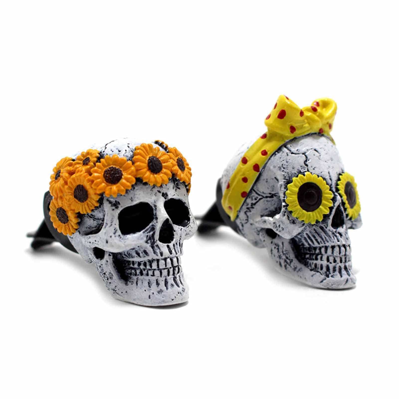 YSBZChu Car Air Vent Ghost Head Clip - Skeleton Ornament for Car Interior Decoration, Halloween & Birthday Gift - Perfect for Car Diffuser Decor & Spooky Themed Rides