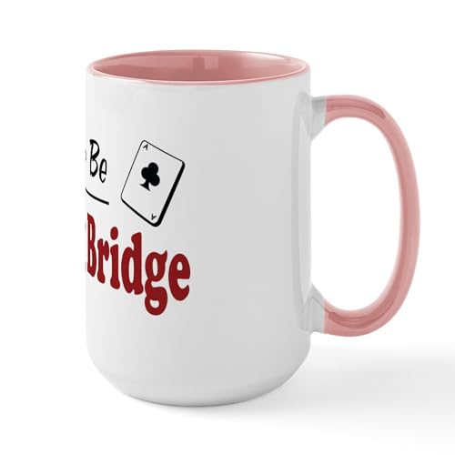 White/Pink Inside - Rather Be Playing Bridge Large Mug