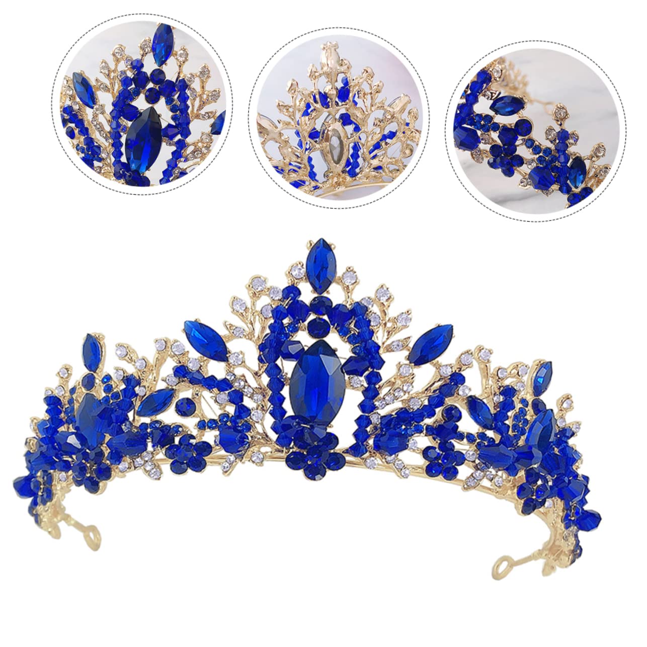 2 Pcs Crystal Crown Wedding Hair Accessories for Bride - Elegant Bridal Tiara & Headdress Jewelry for Women | Perfect for Weddings, Prom, Pageants & Special Occasions