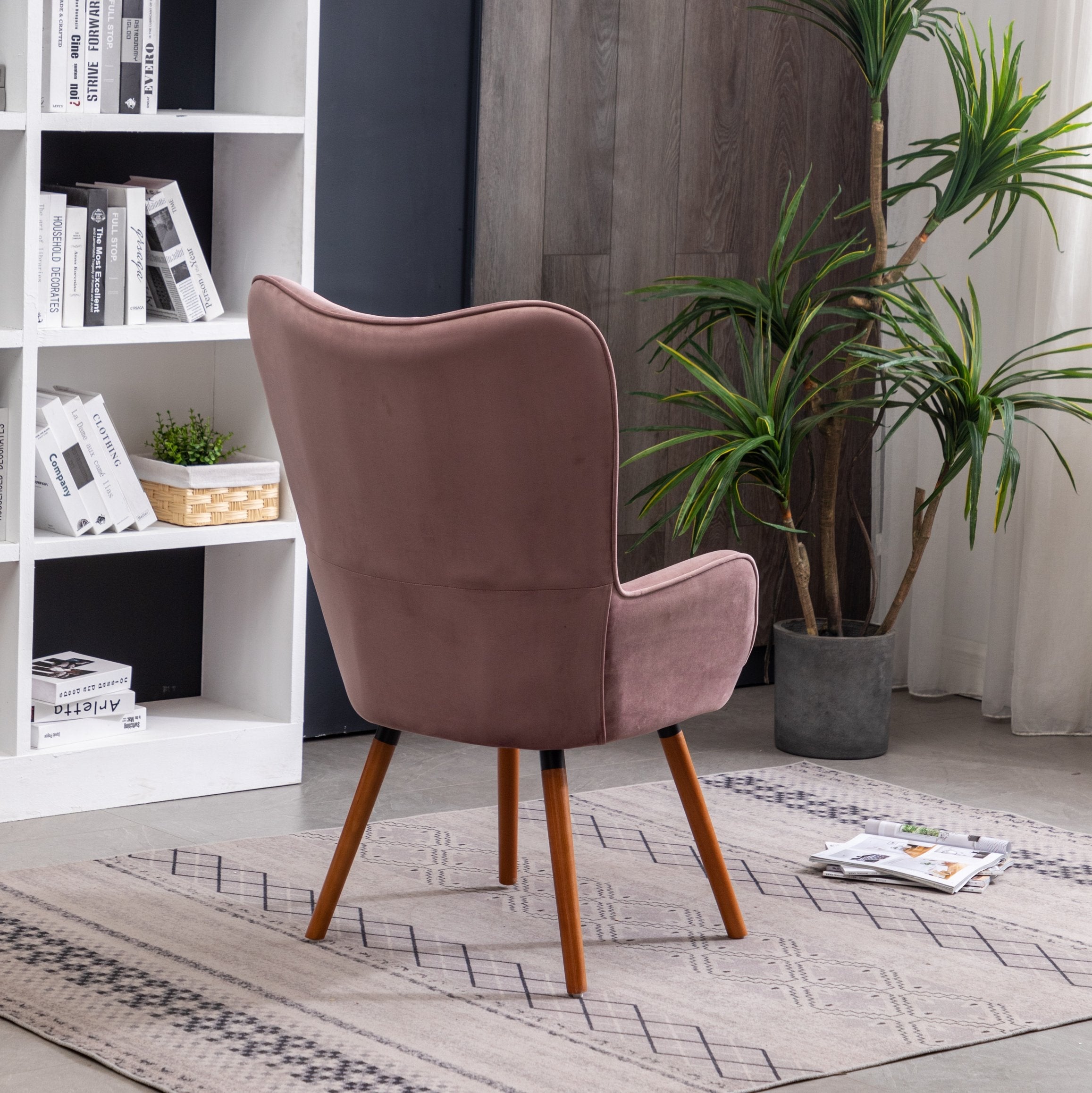 Roundhill Furniture Doarnin Contemporary Silky Velvet Tufted Button Back Accent Chair - Modern Living Room Seating for Home Office, Lounge & Bedroom Decor