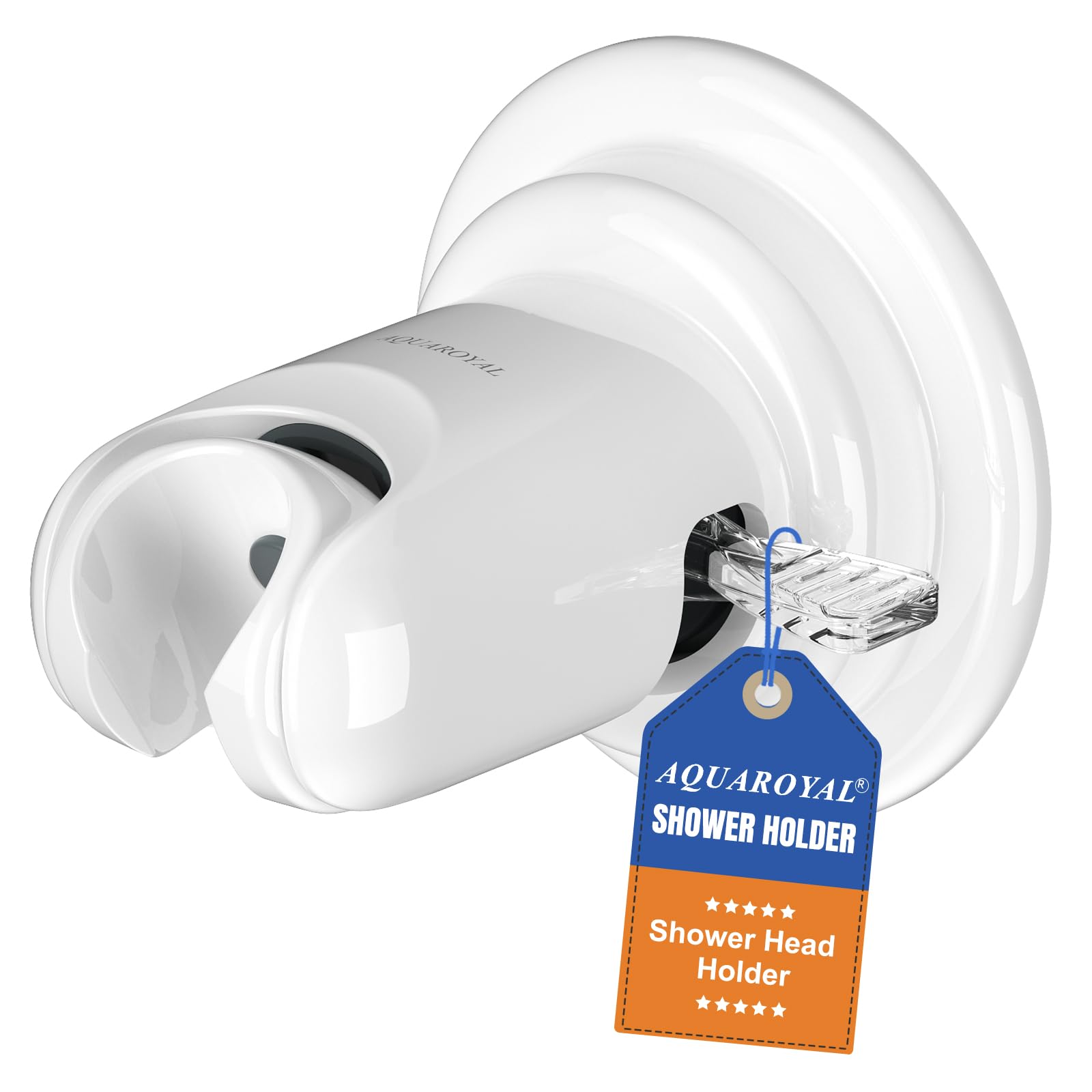 Adjustable Suction Cup Shower Head Holder - Wall Mounted Tile/Glass Shower Bracket for Handheld Showerheads (White) | Perfect for Bathroom Renovation & Spa-Like Shower Experience