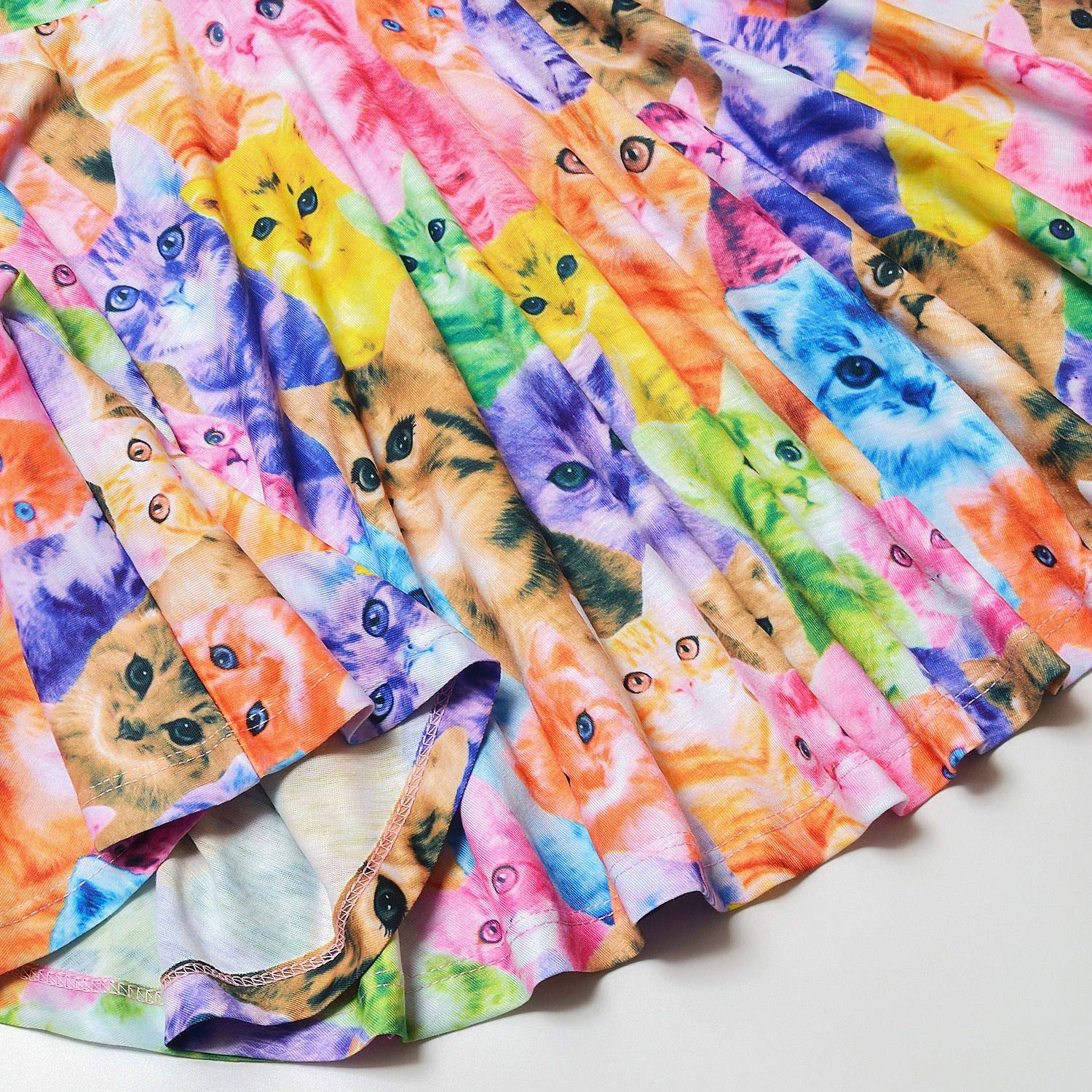 Girls' Unicorn Print Summer Swing Dress - Short Sleeve Casual Kids Clothing for Playdates, Birthday Parties & Outdoor Activities