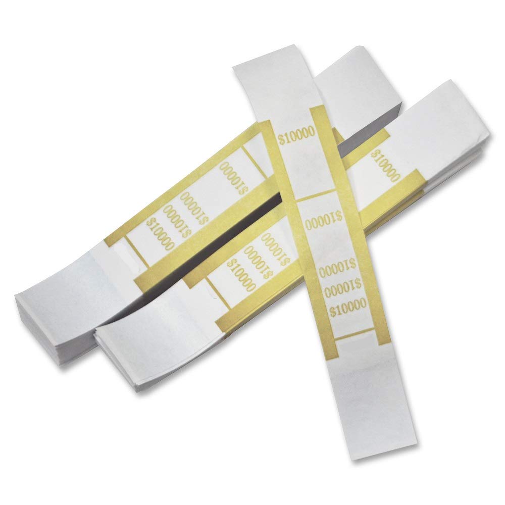 Currency Straps & Mustard Money Bands - 1000 Pack for $10,000 Cash - Perfect for Bank Tellers, Retail Stores & Money Handling Businesses