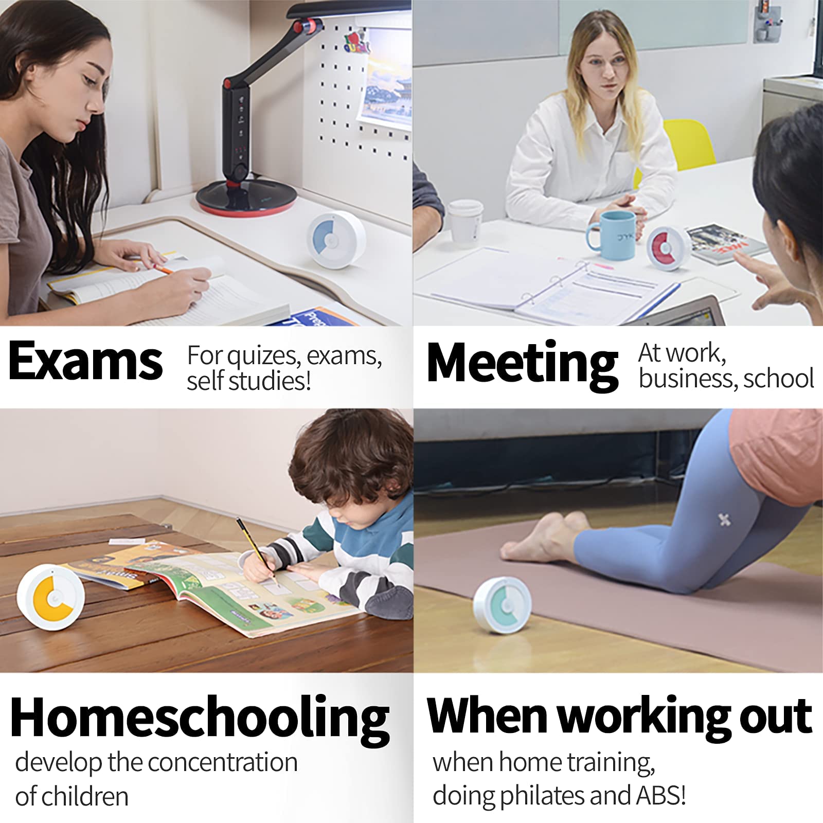 Minee3 Visual Timer - Study & Productivity Tool for Focus, Time Management, Work Efficiency (Aqua Mint) | Perfect for Studying, Pomodoro Technique, Classroom & Office Use