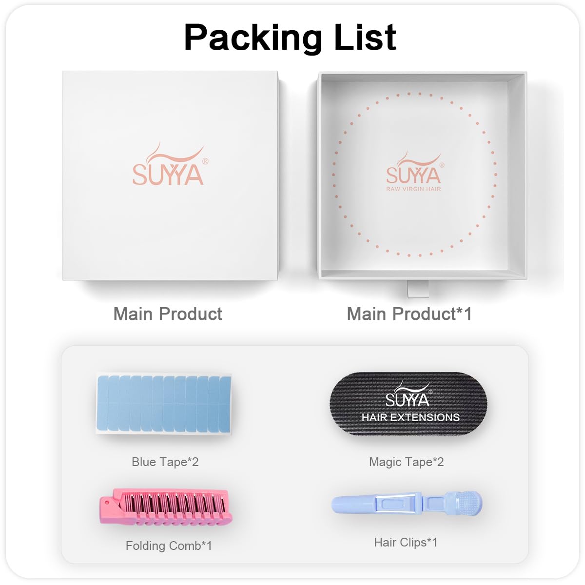 SUYYA Invisible Tape-In Hair Extensions - 20PCS 50G/Pack Virgin Human Hair, Seamless Hand-Tied, Balayage Natural Black to Chestnut Brown, Straight 18 Inch (#P1B/6/T1B) - Perfect for Daily Wear, Special Occasions & Volume Boosting