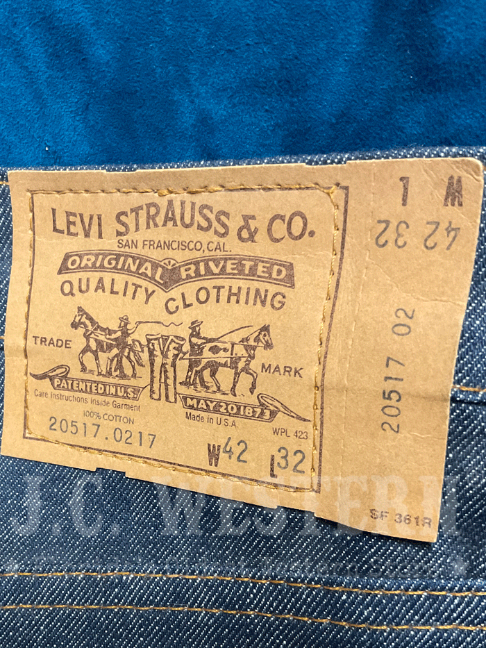 Levi's 20517 0217 Men's Vintage 517 Rigid Made in USA Jeans - Navy Blue 42x32 for Casual Wear & Everyday Style