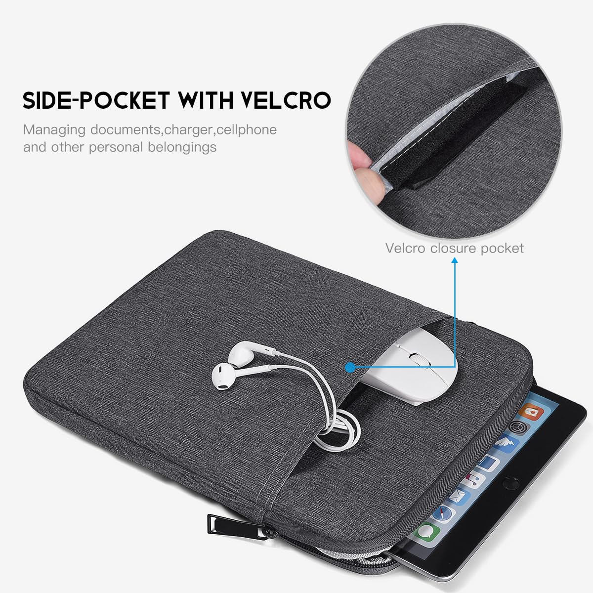 10 Inch Tablet Sleeve Case for Samsung Galaxy Tab A9+/S9 FE, Lenovo Tab M9/M10/P10, iPad Pro/Air (2024) - Protective Cover for 10-11 Inch Tablets - Perfect for Work, Travel & School Use