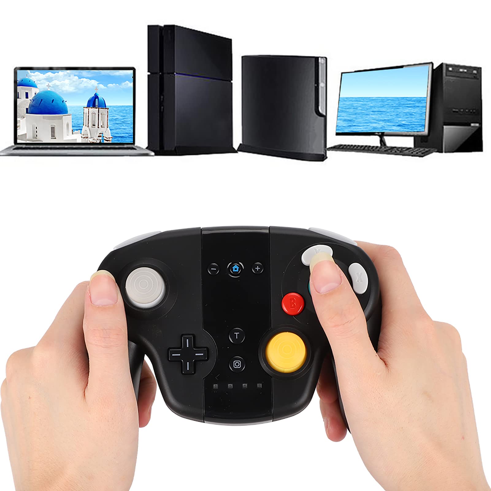 Wireless Bluetooth Game Controller for Nintendo Switch with NFC, Motion Sensor & Dual Vibration - Ergonomic Grip for Comfortable Gaming (Black) - Perfect for Mario Kart, Zelda & Multiplayer Games