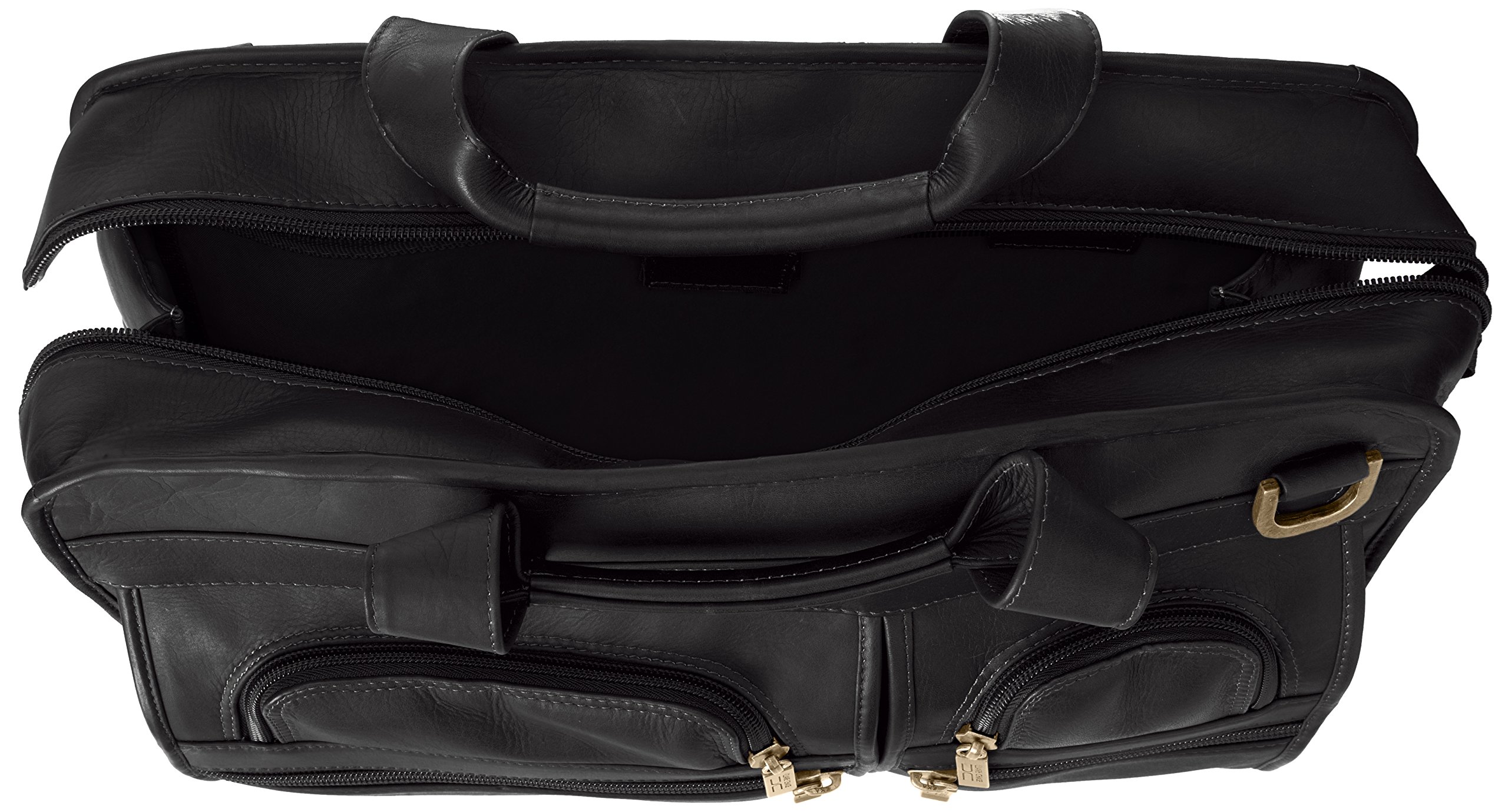 Claire Chase Slimline Executive Briefcase for Business Professionals - Black Leather Laptop Bag - Perfect for Office, Travel & Meetings