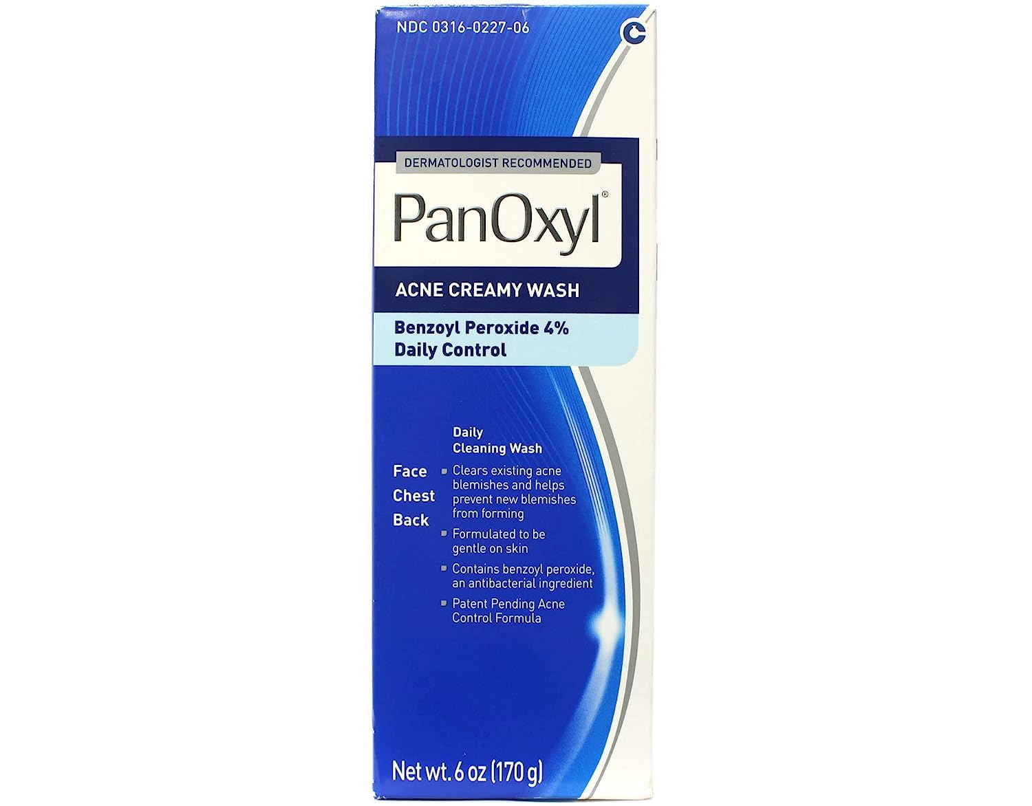 PanOxyl 4% Benzoyl Peroxide Acne Creamy Wash - 6 oz (Pack of 5) - Maximum Strength Face & Body Cleanser for Acne Treatment - Perfect for Daily Skincare Routine & Teen Acne Care