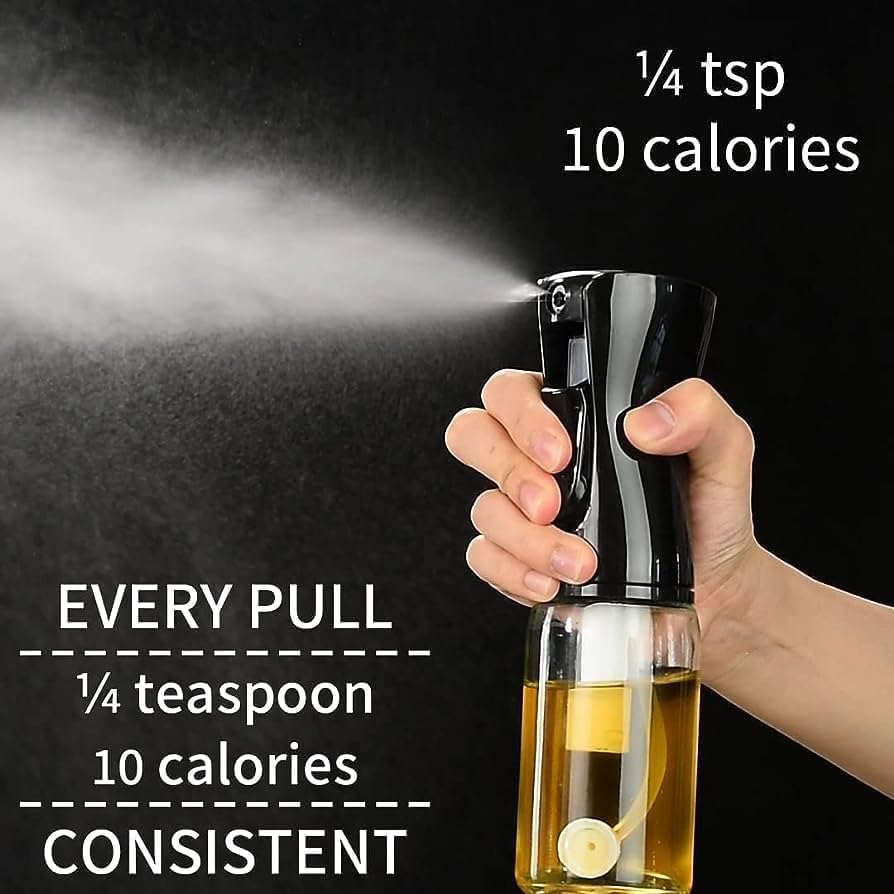 AVNISH 220ml Plastic Oil Spray Bottle for Cooking - Olive Oil, Vinegar, Canola Mist Sprayer - Perfect for Air Fryer, BBQ, Salad & Frying | Kitchen Oil Dispenser & Mister for Dosa & Healthy Cooking