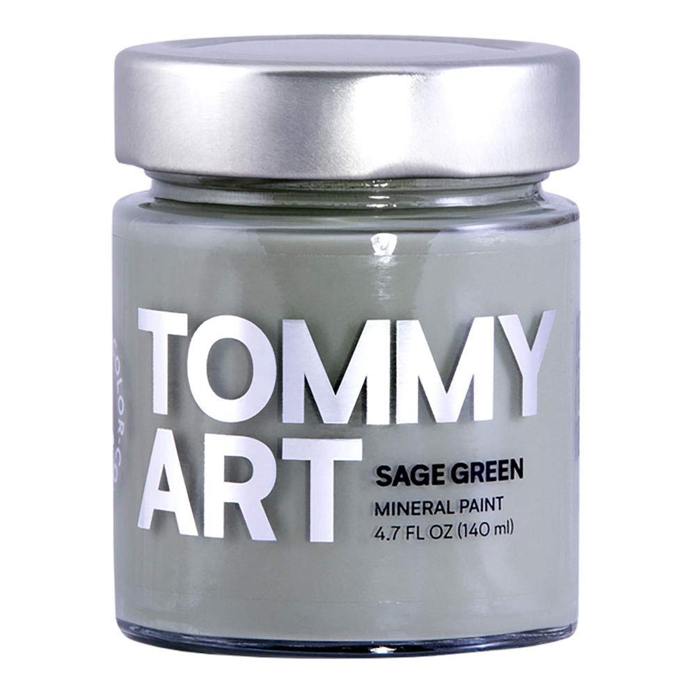 Eco-Friendly Chalk-Based Mineral Paint 140ml - Sage Green for Furniture & Home Decor DIY Projects