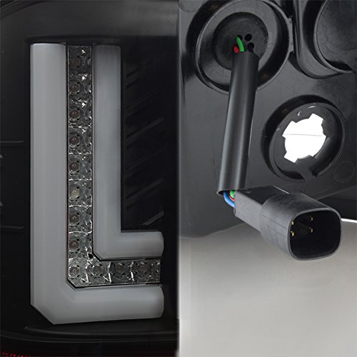 AKKON L-Shape LED Light Tube Tail Lights Brake Lamp Assembly Pair for 16-18 GMC Sierra 1500 - Black Bezel Design, Durable & Bright LED Lighting - Perfect for Night Driving, Off-Road Adventures & Custom Truck Upgrades