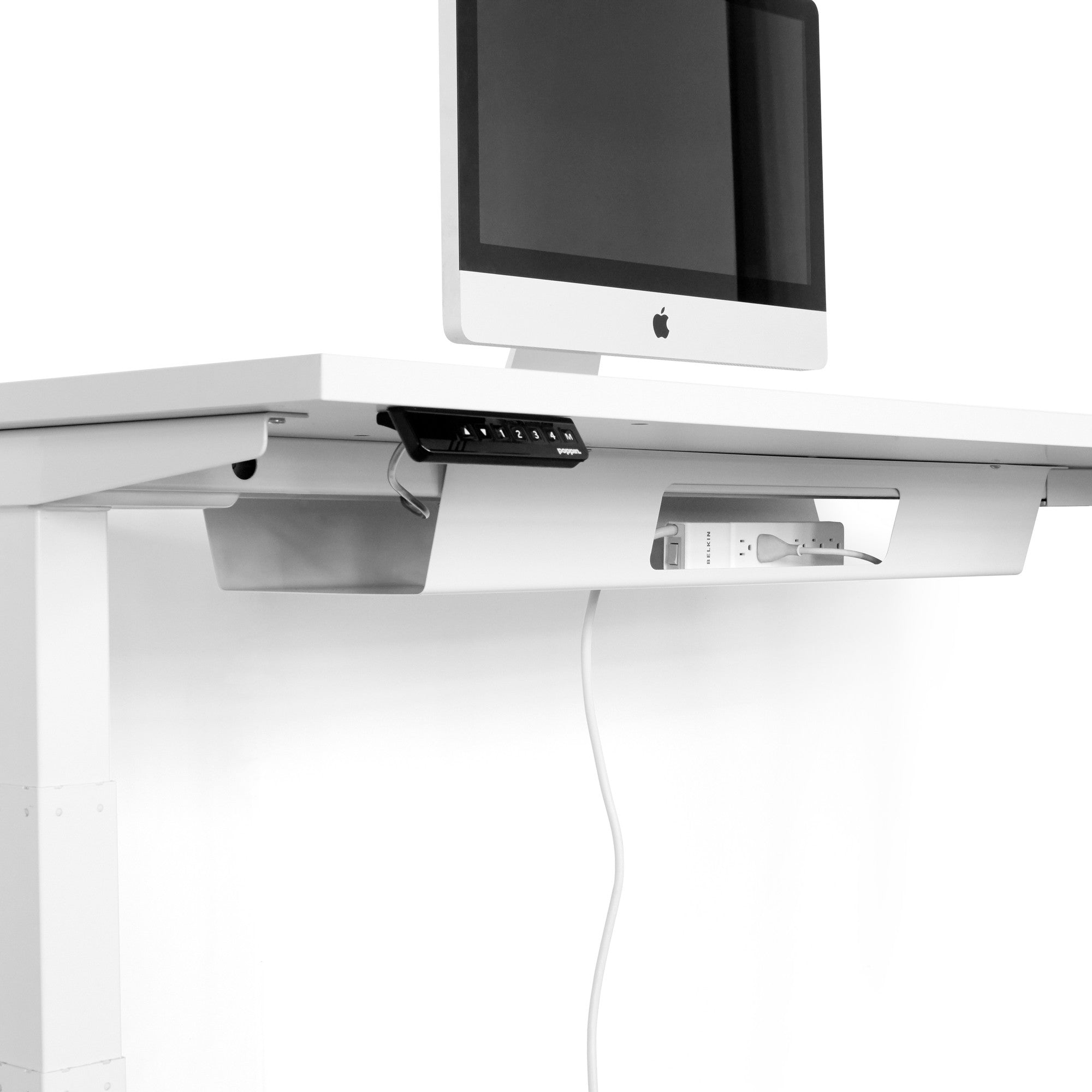 Adjustable Height Double Desk for 4 - Series L Home Office Workstation for Shared Workspace & Study Room
