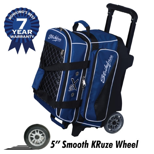 KR Strikeforce Royal Flush Double Roller Bowling Bag - Heavy Duty Bowling Ball Carrier with Wheels for Men & Women - Perfect for League Play, Tournaments & Practice Sessions