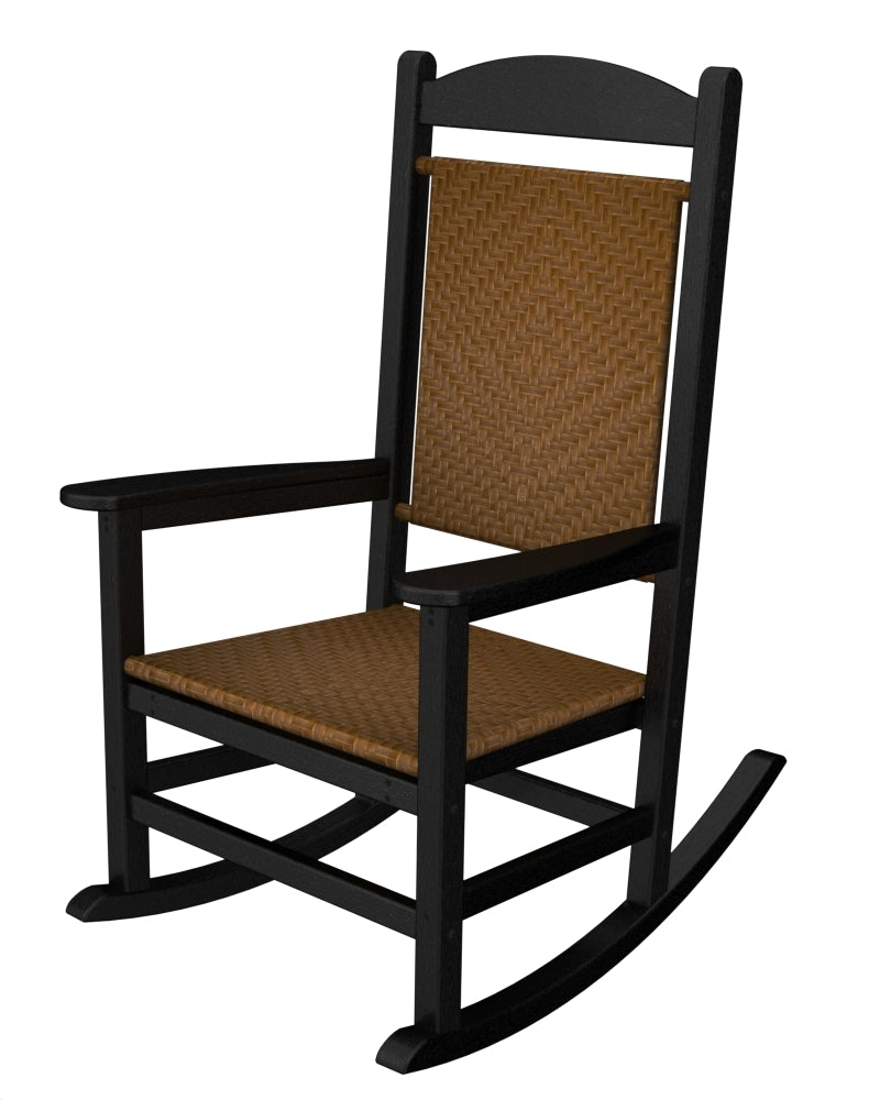 POLYWOOD Presidential Woven Rocker - All-Weather Outdoor Rocking Chair with UV Protection | Perfect for Patio, Porch, Garden & Poolside Relaxation