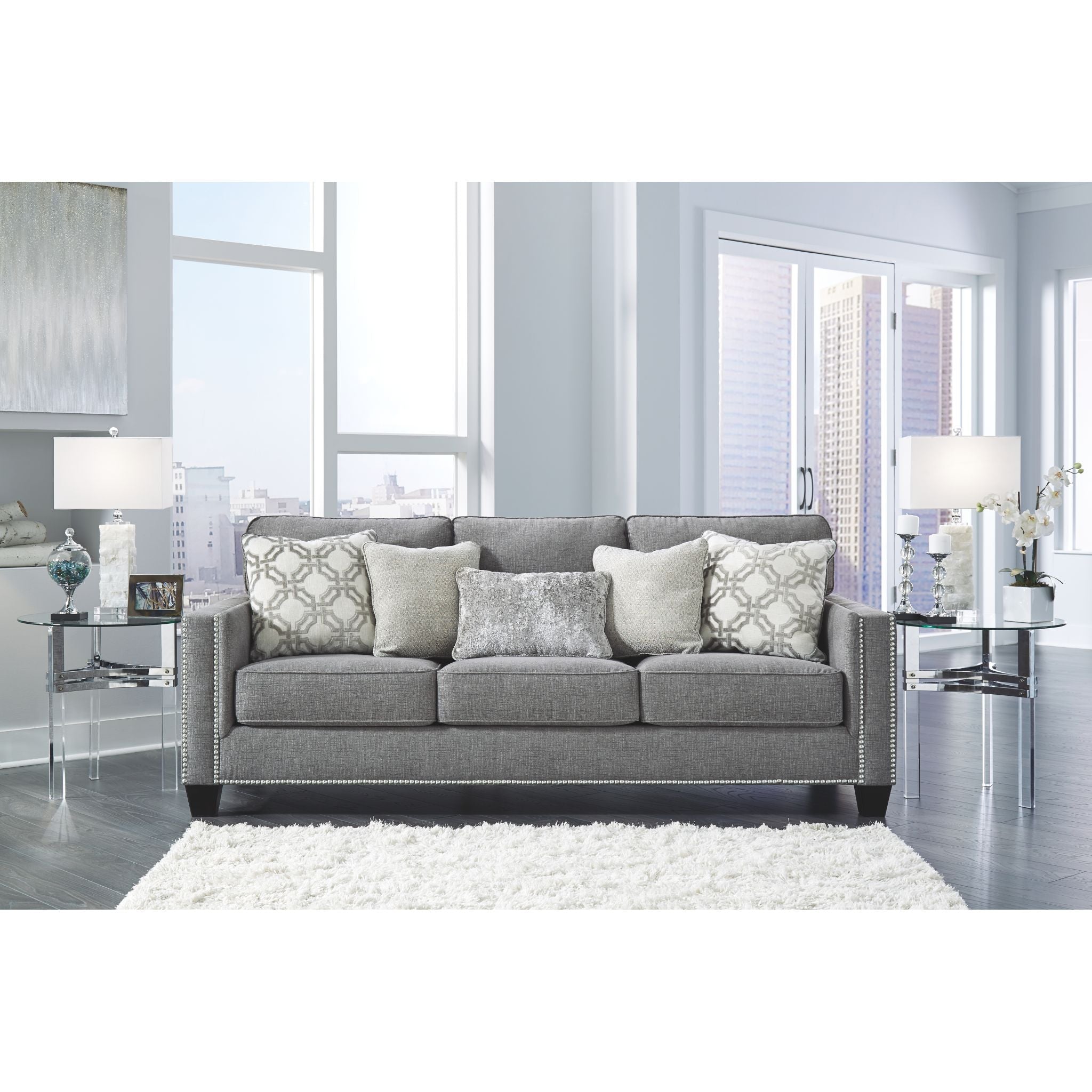 Barrali Modern Sofa in Soft Gray - Comfortable Living Room Couch for Small Spaces, Apartments & Cozy Home Decor