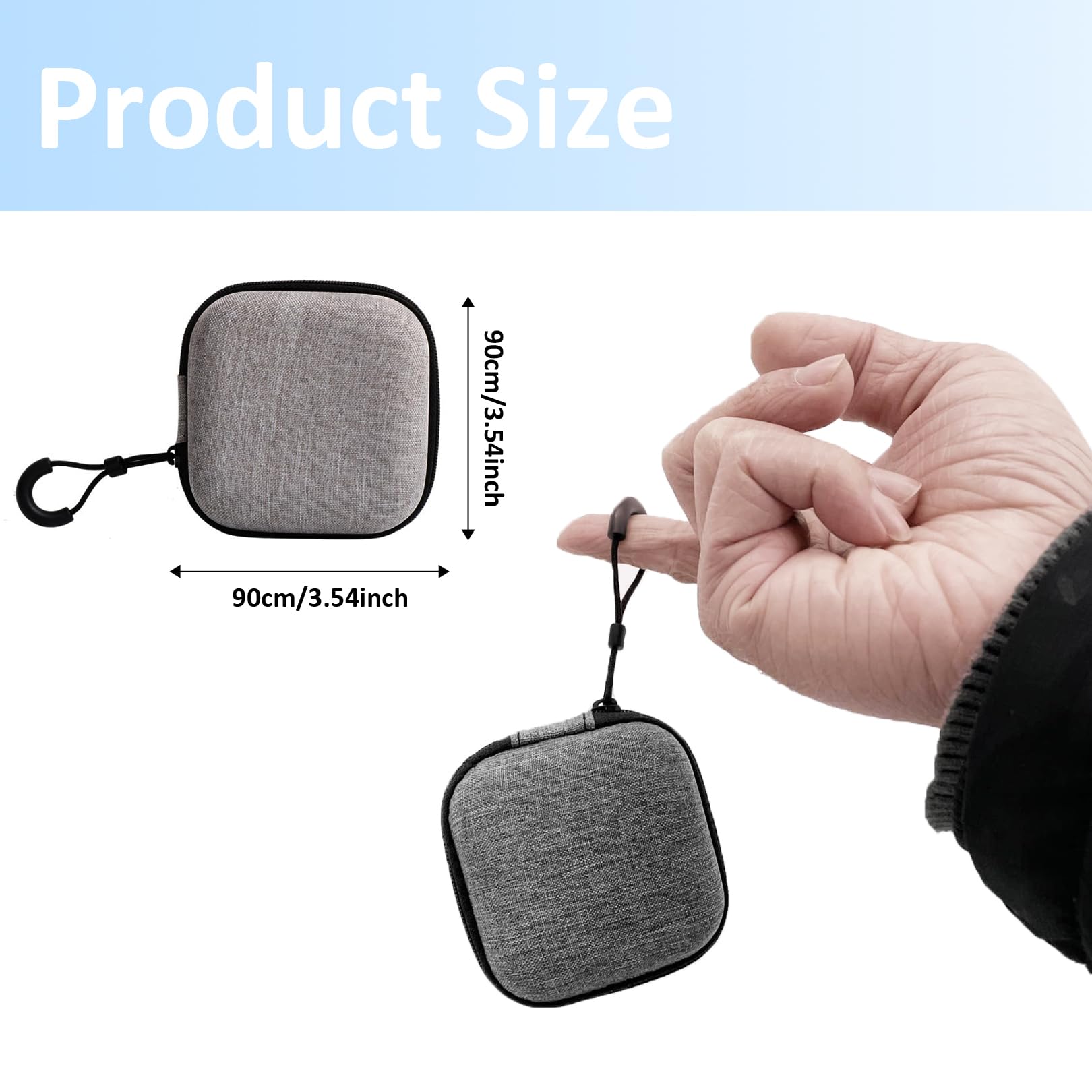 Premium Hard Shell Headphone Case - Durable Protective Storage Bag for Wired & Wireless Earphones, Portable Zippered Carrying Pouch for Travel, Gym, Office & Daily Use