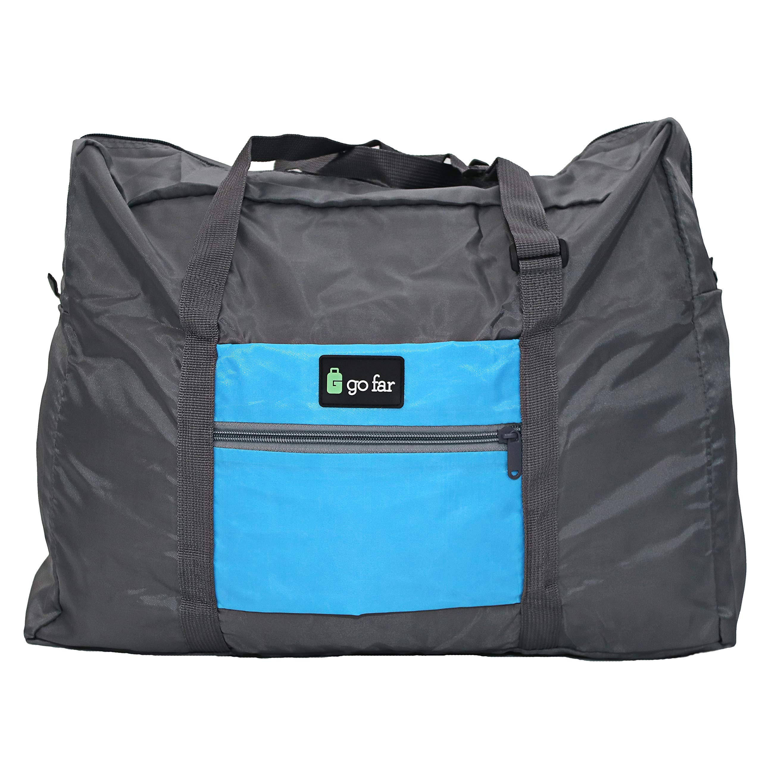 Go Far Compact Foldable Travel Backpack - Lightweight Water-Resistant Carry-On Bag for Business Trips & Weekend Getaways (Blue)