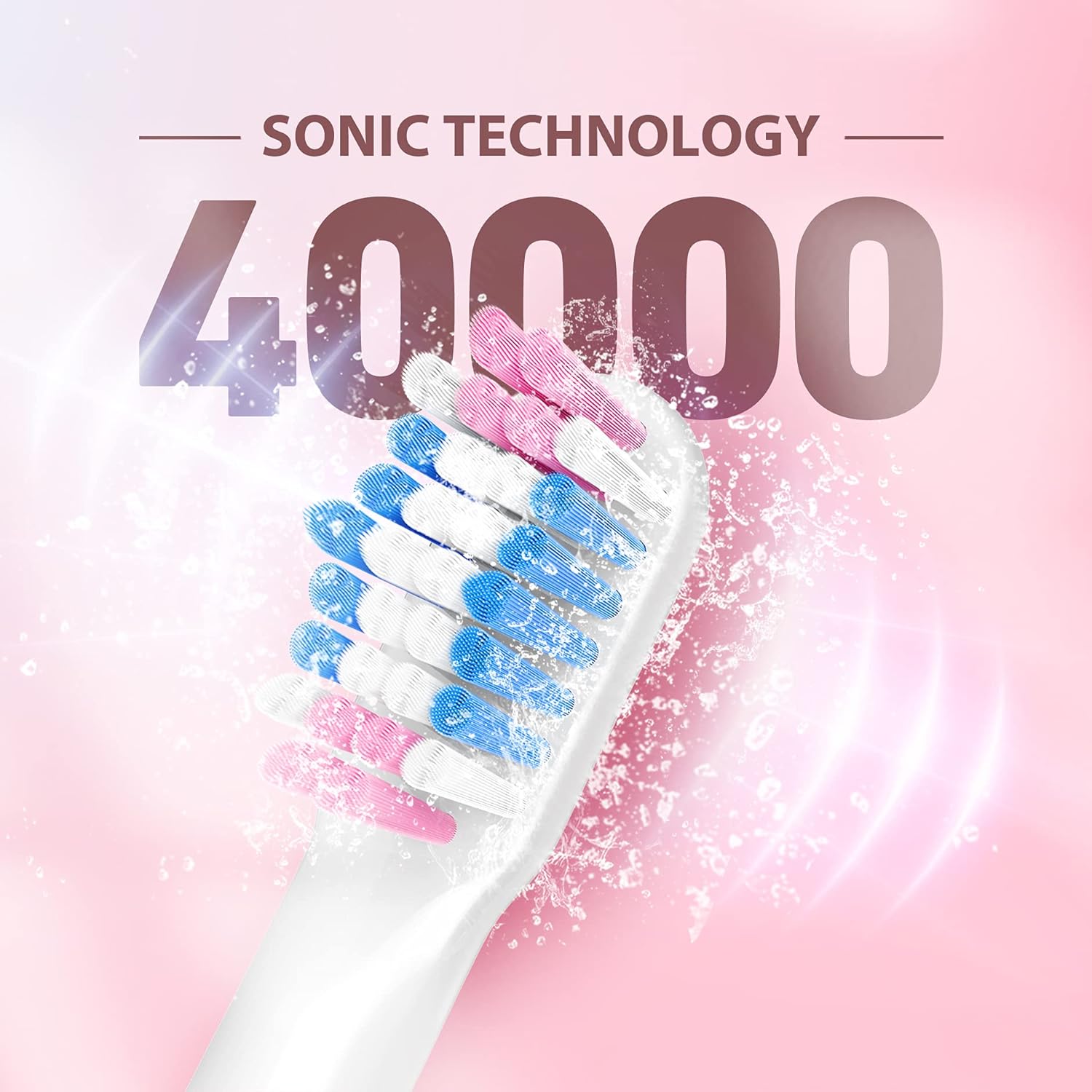 Rechargeable Electric Toothbrush for Adults - 40,000 VPM with 3 Modes & Smart Timer, Includes 10 Brush Heads & Holder - Fast 2-Hour Charge Lasts 35 Days - Perfect for Travel, Home & Daily Oral Care