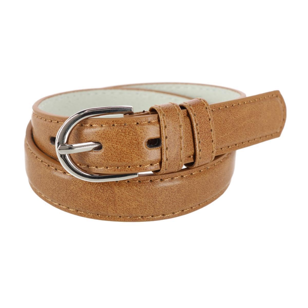 CTM® Kids Leather Dress Belt 1 Inch Width - Adjustable Waistband for Boys & Girls - Perfect for School Uniforms, Formal Wear & Special Occasions