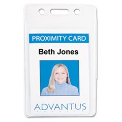 6 Pack AVT75451 Vertical Proximity ID Badge Holders - 2 3/8