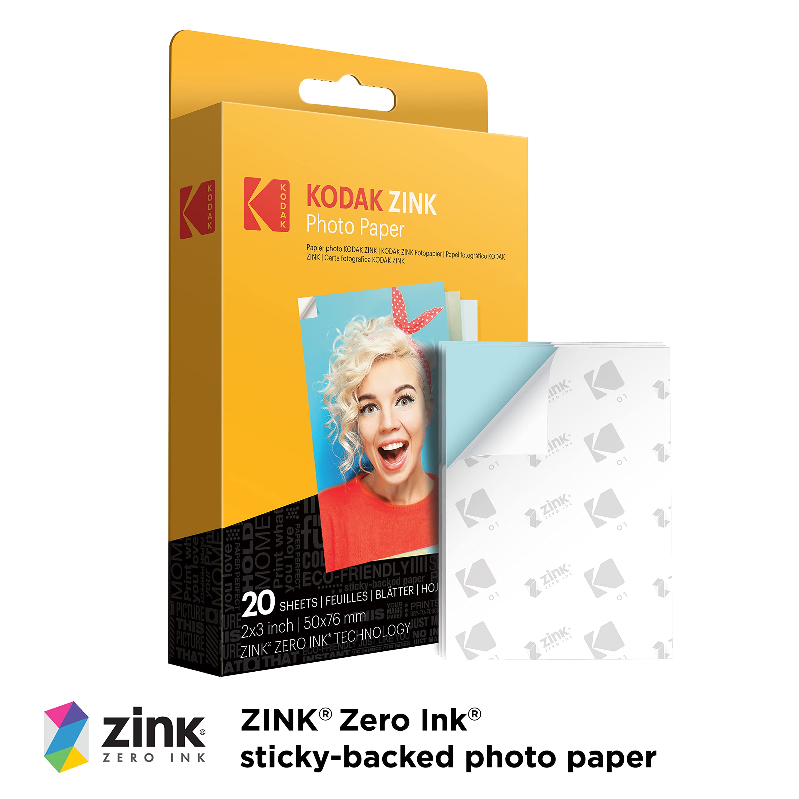 KODAK Step Instant Smartphone Photo Printer - 75 Sheets Bundle - Portable Mini Wireless Zink Photo Printer - 2x3