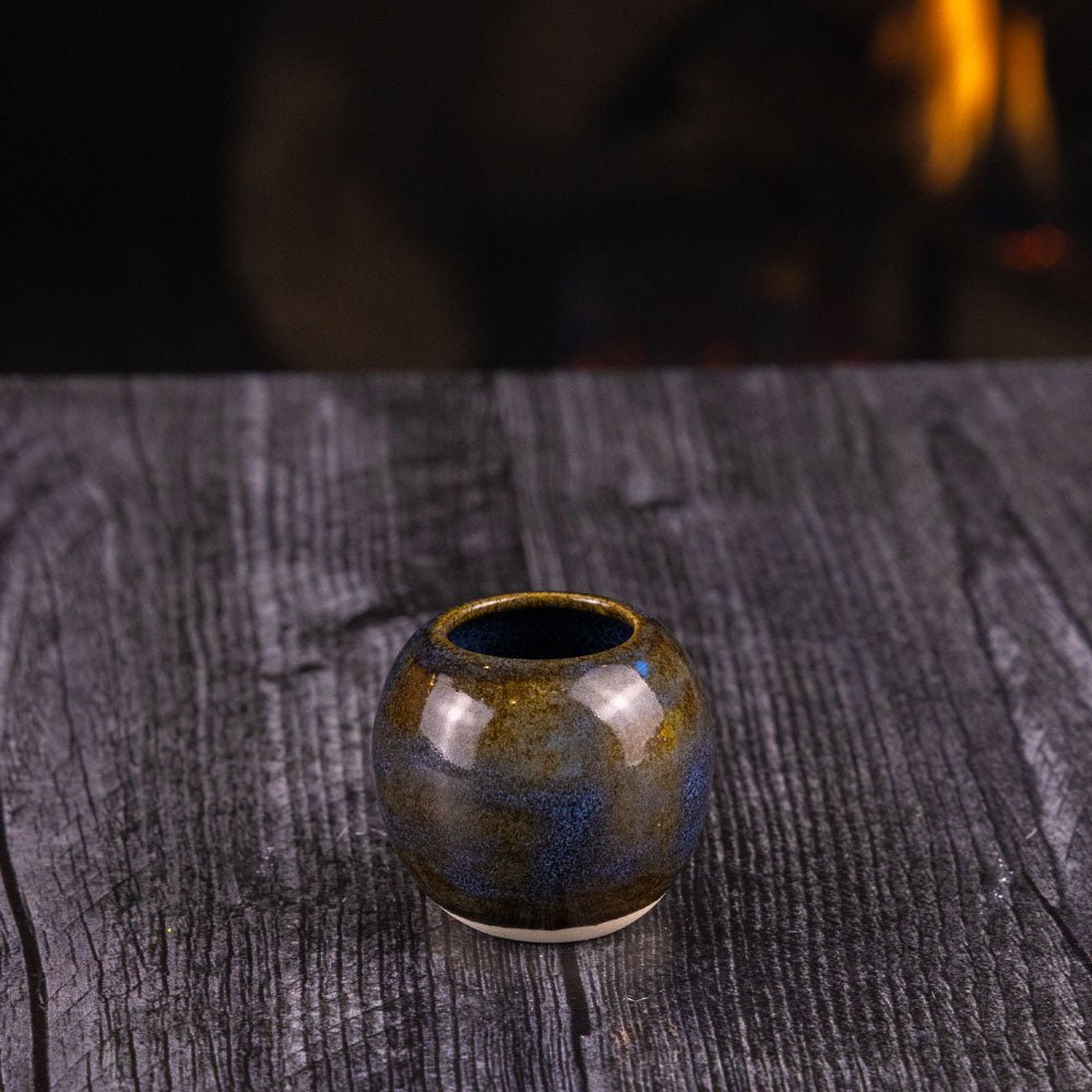 Miniature Tiny Stoneware Sphere Pot #563 - Handmade Ceramic Planter for Succulents, Air Plants & Small Herbs - Perfect for Home Decor, Office Desk & Gift Ideas